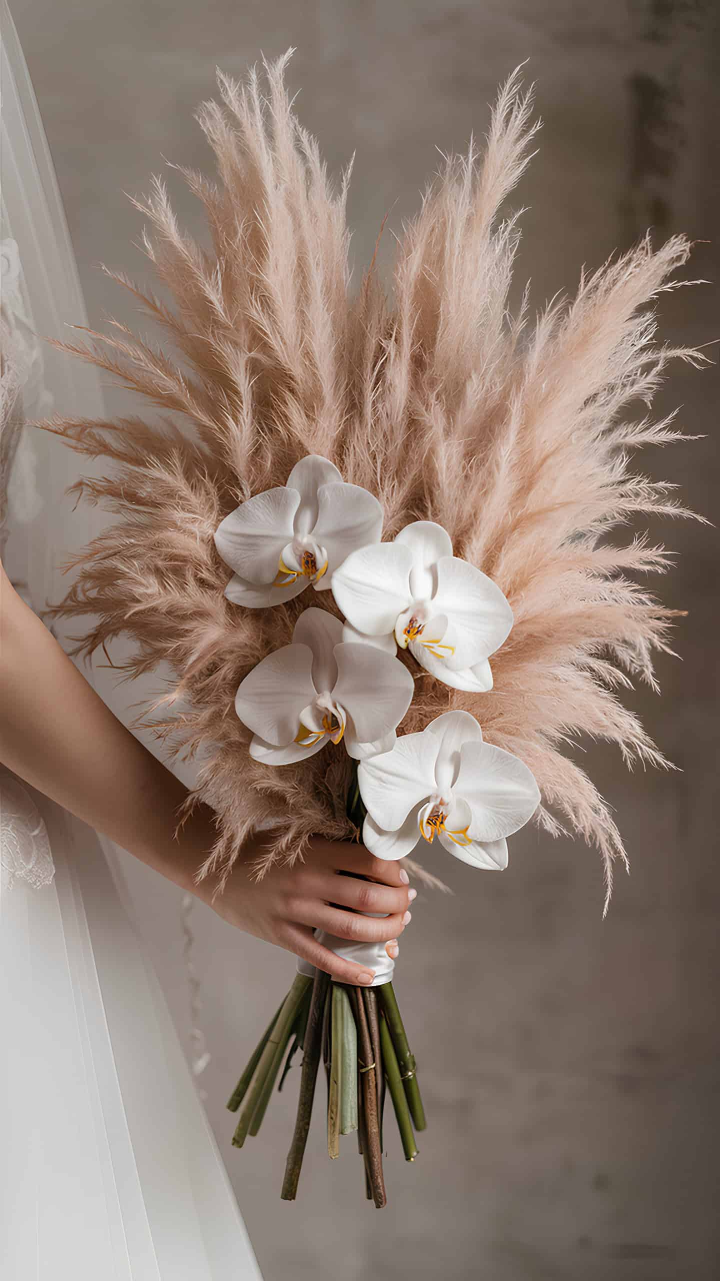 Orchid and Pampas Arrangement