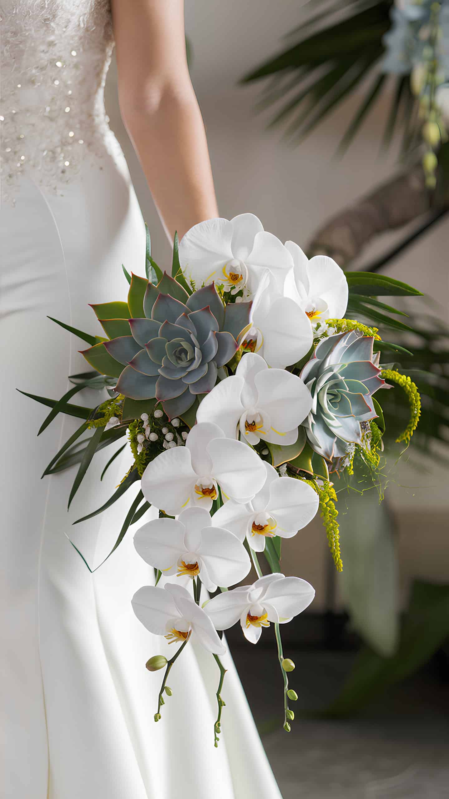 Orchids with Succulents