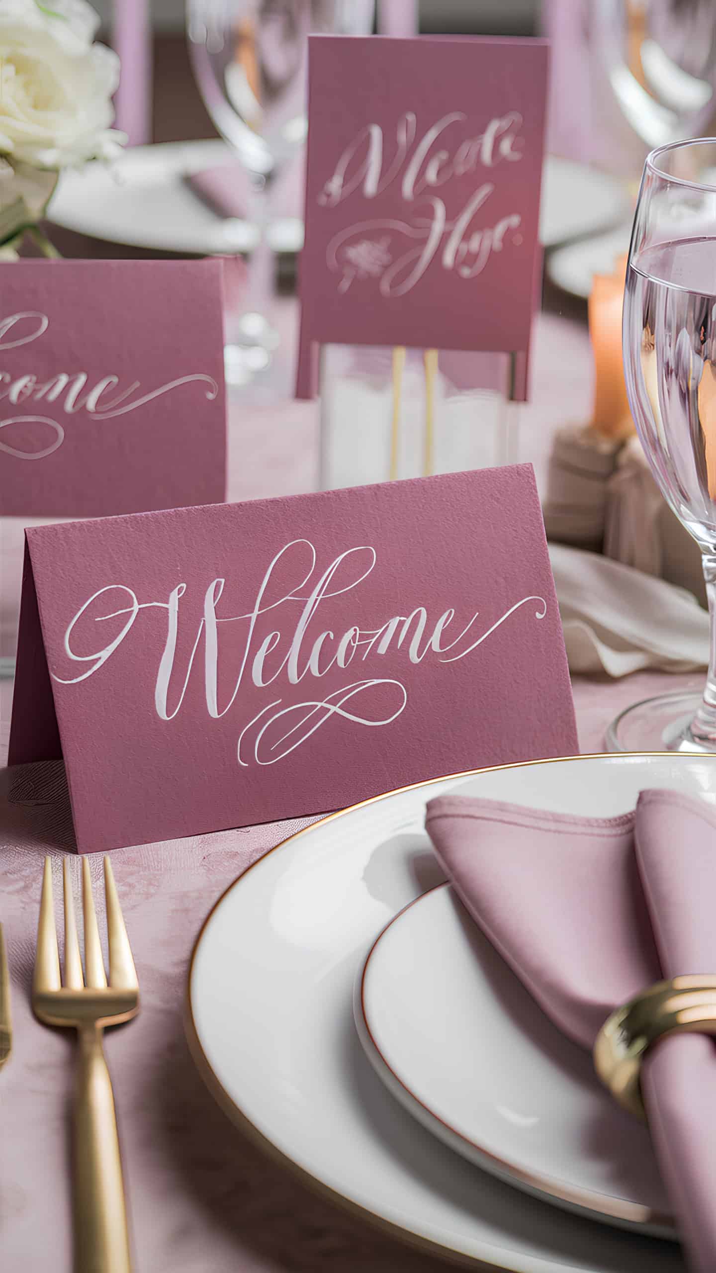Personalized Mauve Place Cards