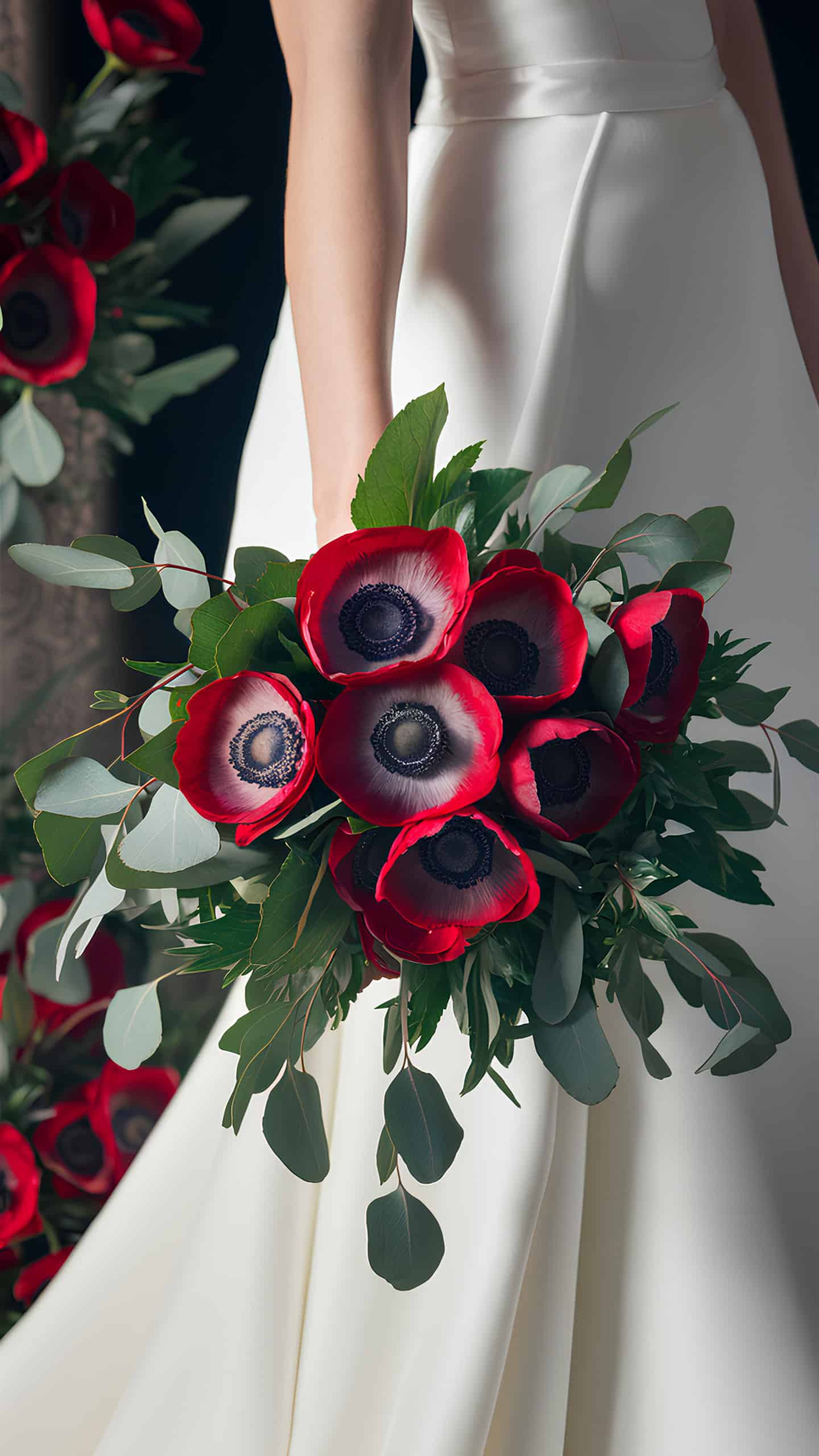 Red Anemone and Eucalyptus Blend