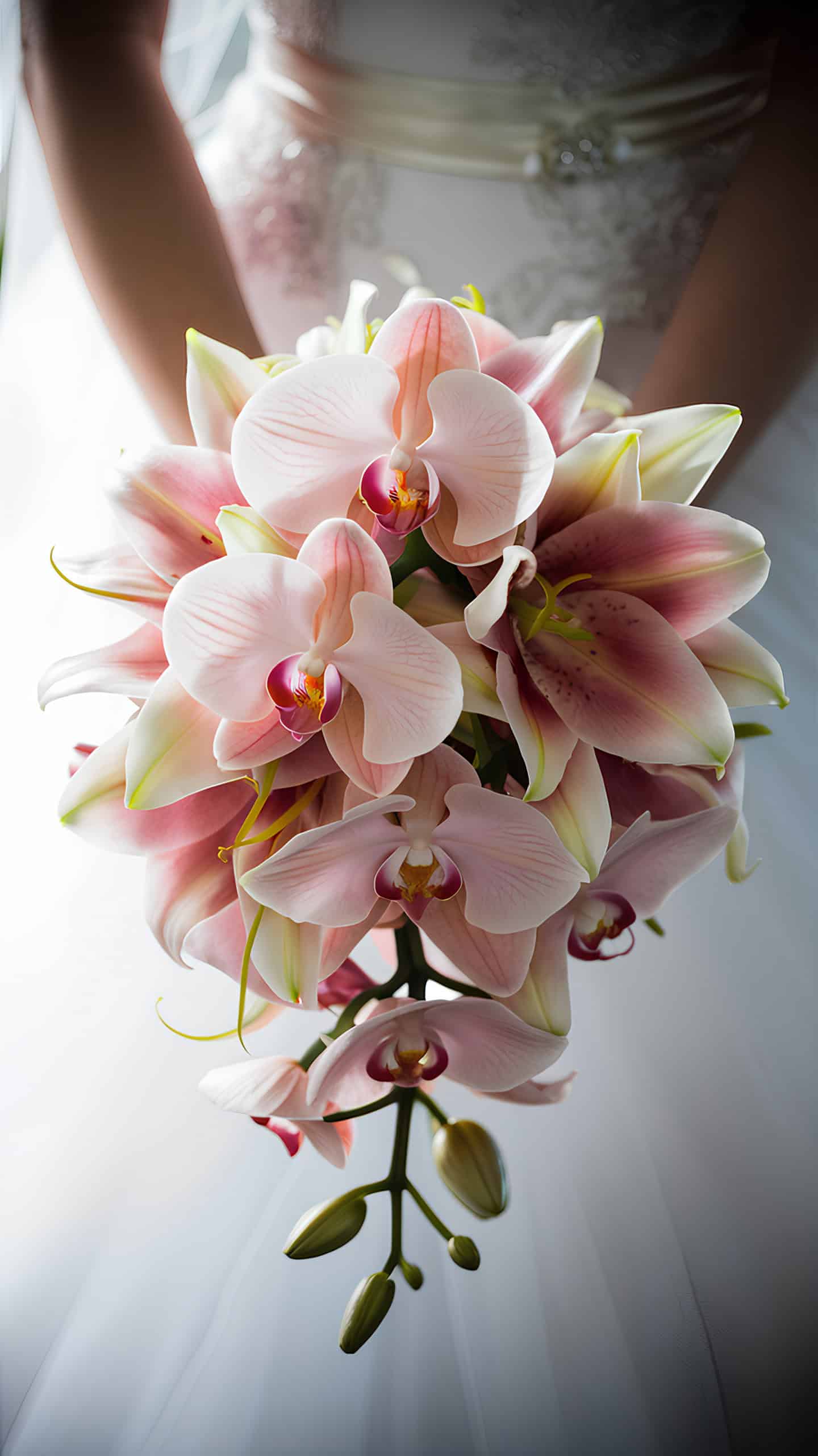 Rosy Orchids and Lilies