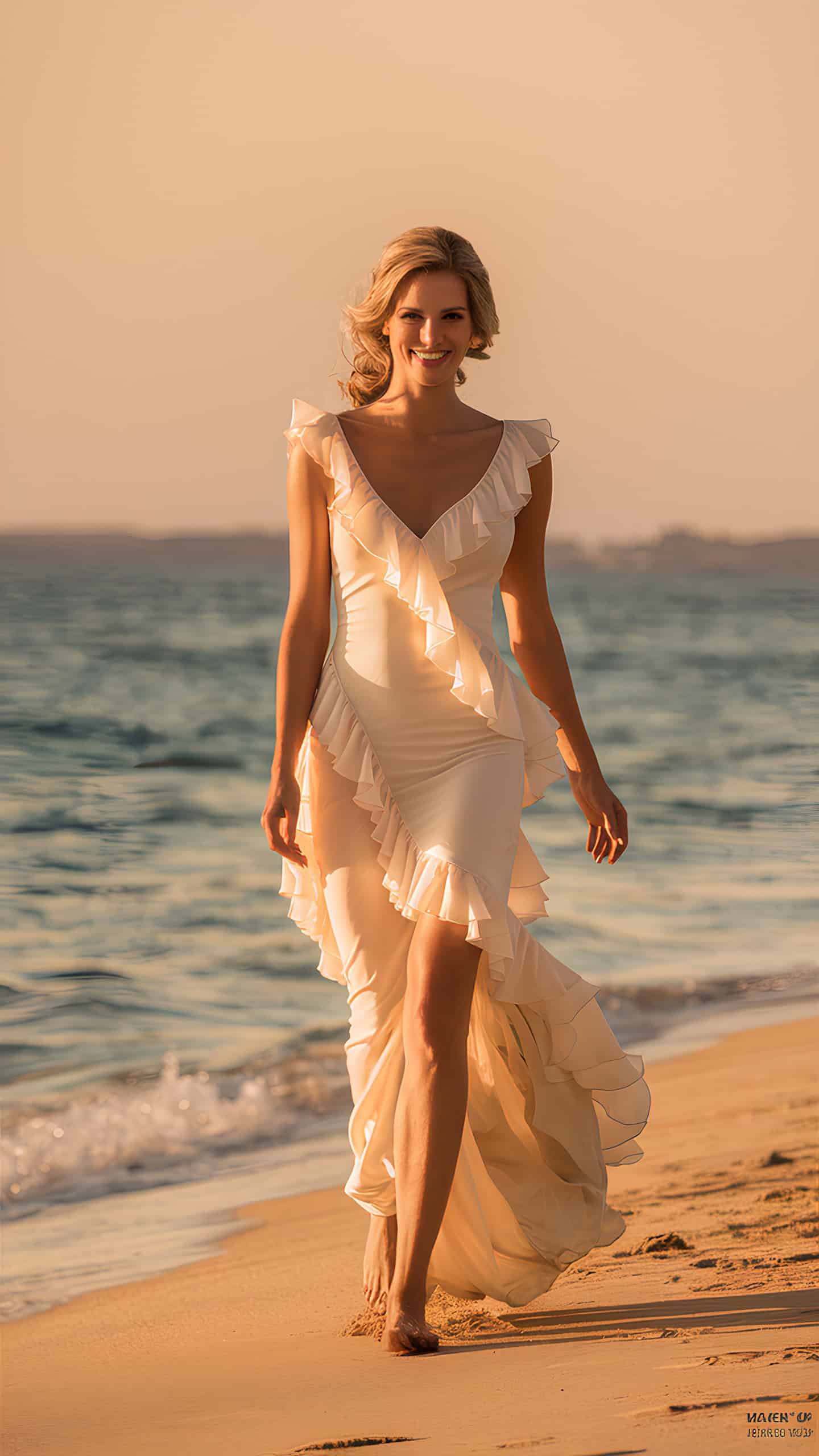 Ruffle Detail Beach Dress