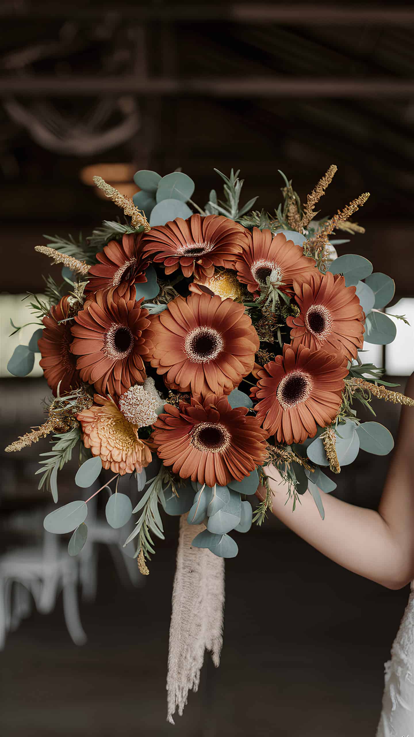 Rust and Gold Gerbera Daisies