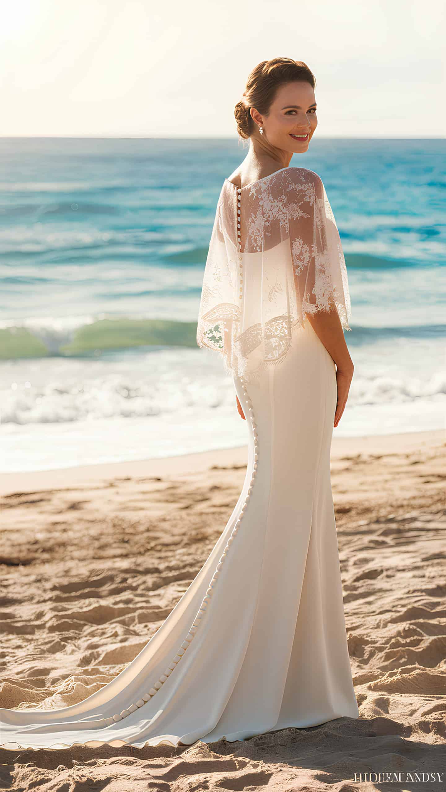 Sheath Dress with Lace Overlay