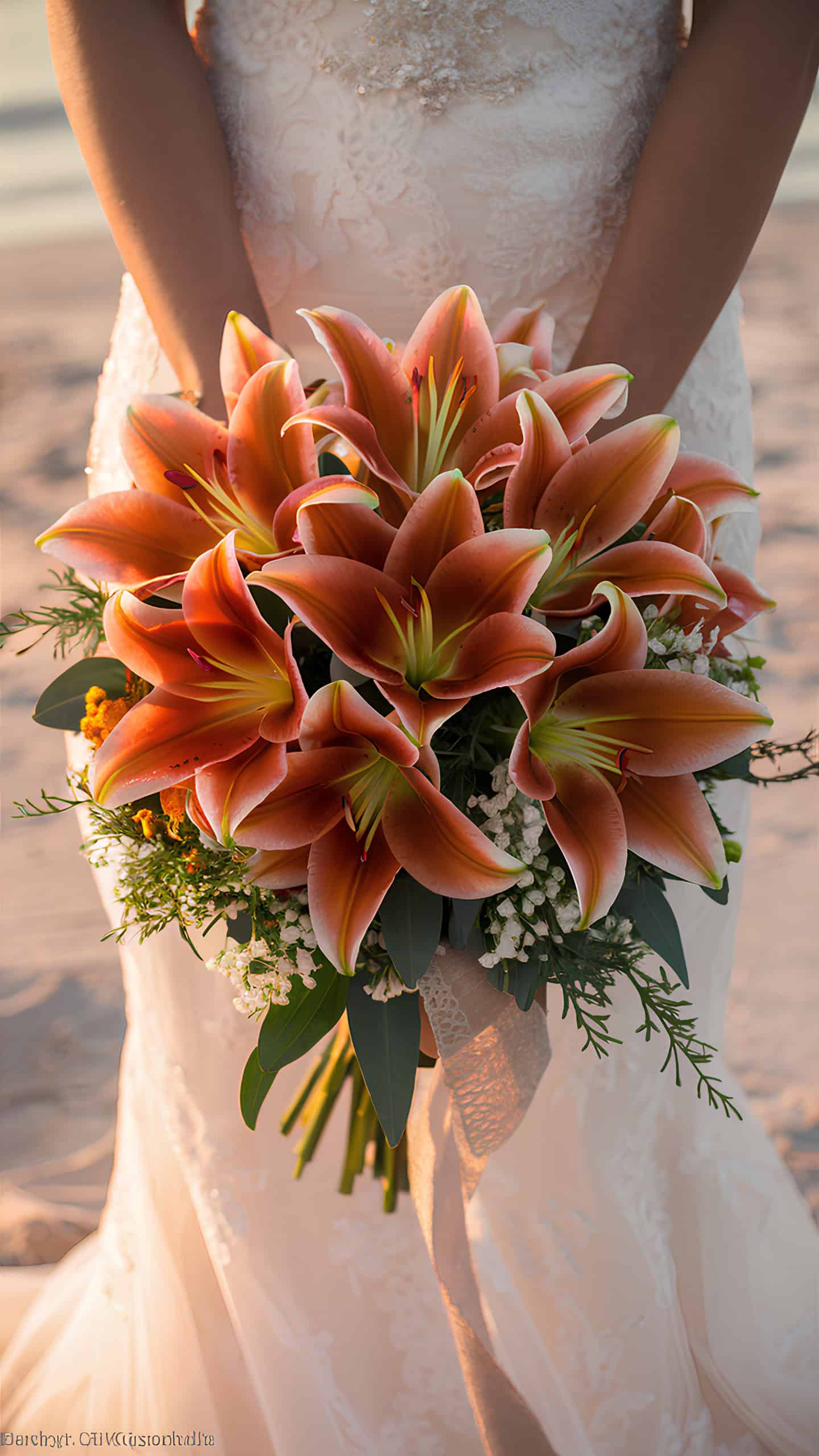 Sunset Orange Lilies Sandscape