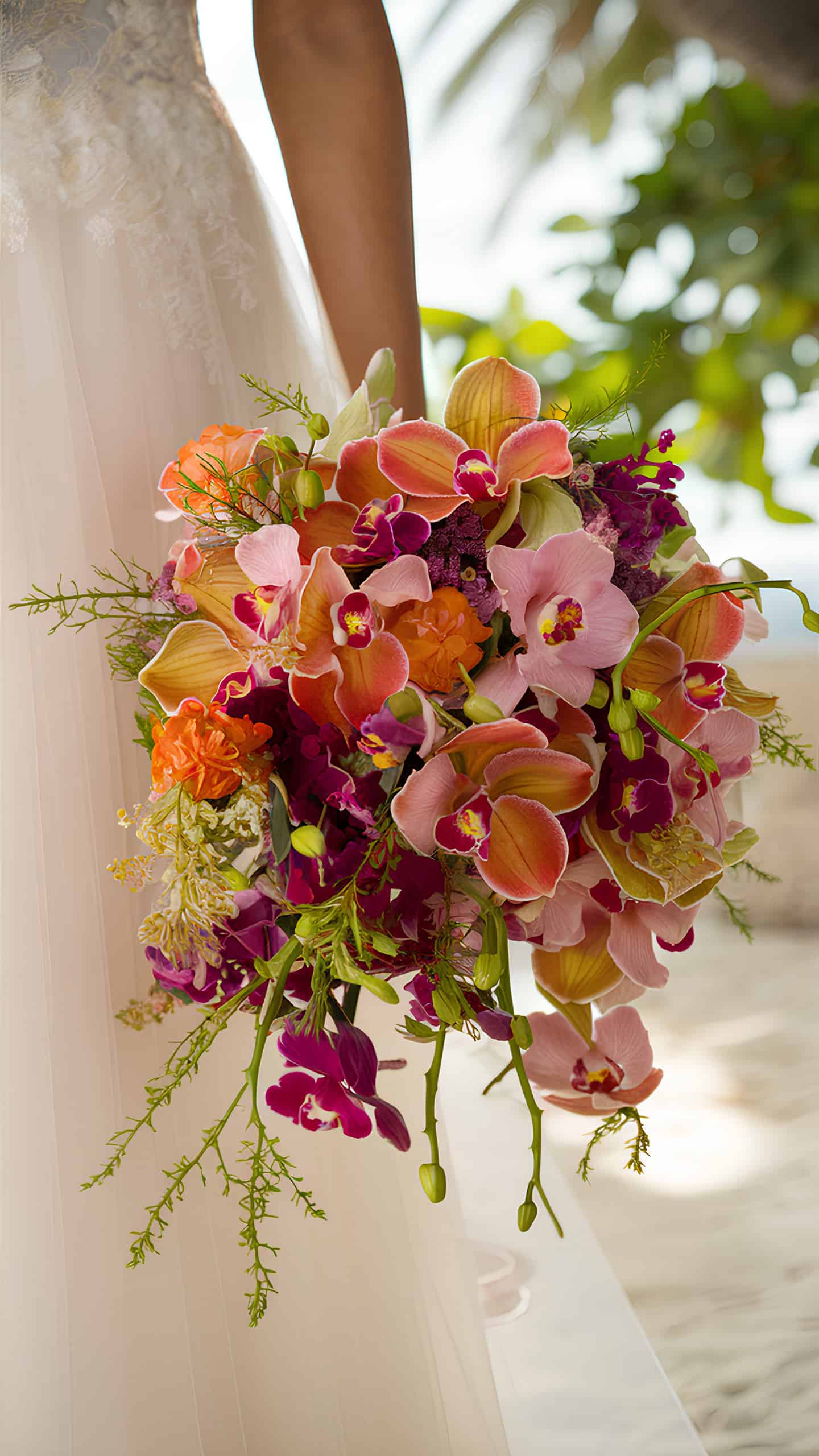 Sunset Orchid Bridal Arrangement