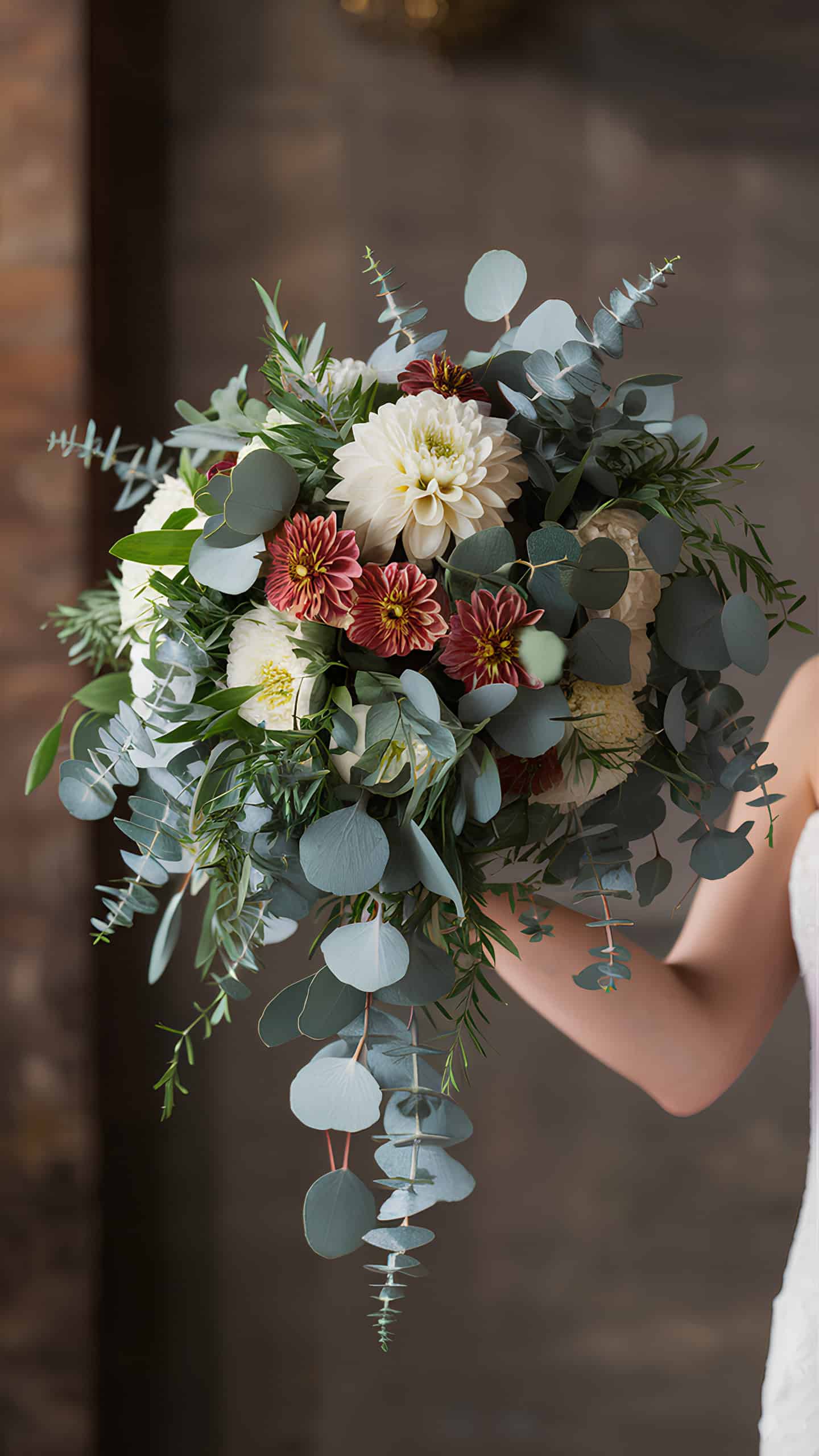 Vintage Eucalyptus and Dahlias