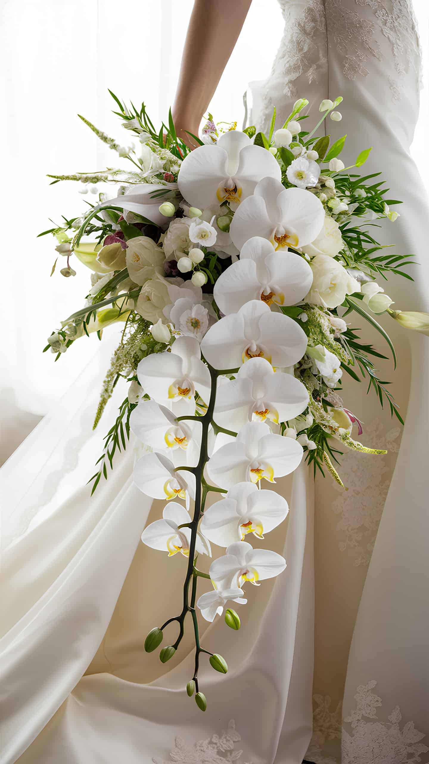 White Cymbidium Orchids