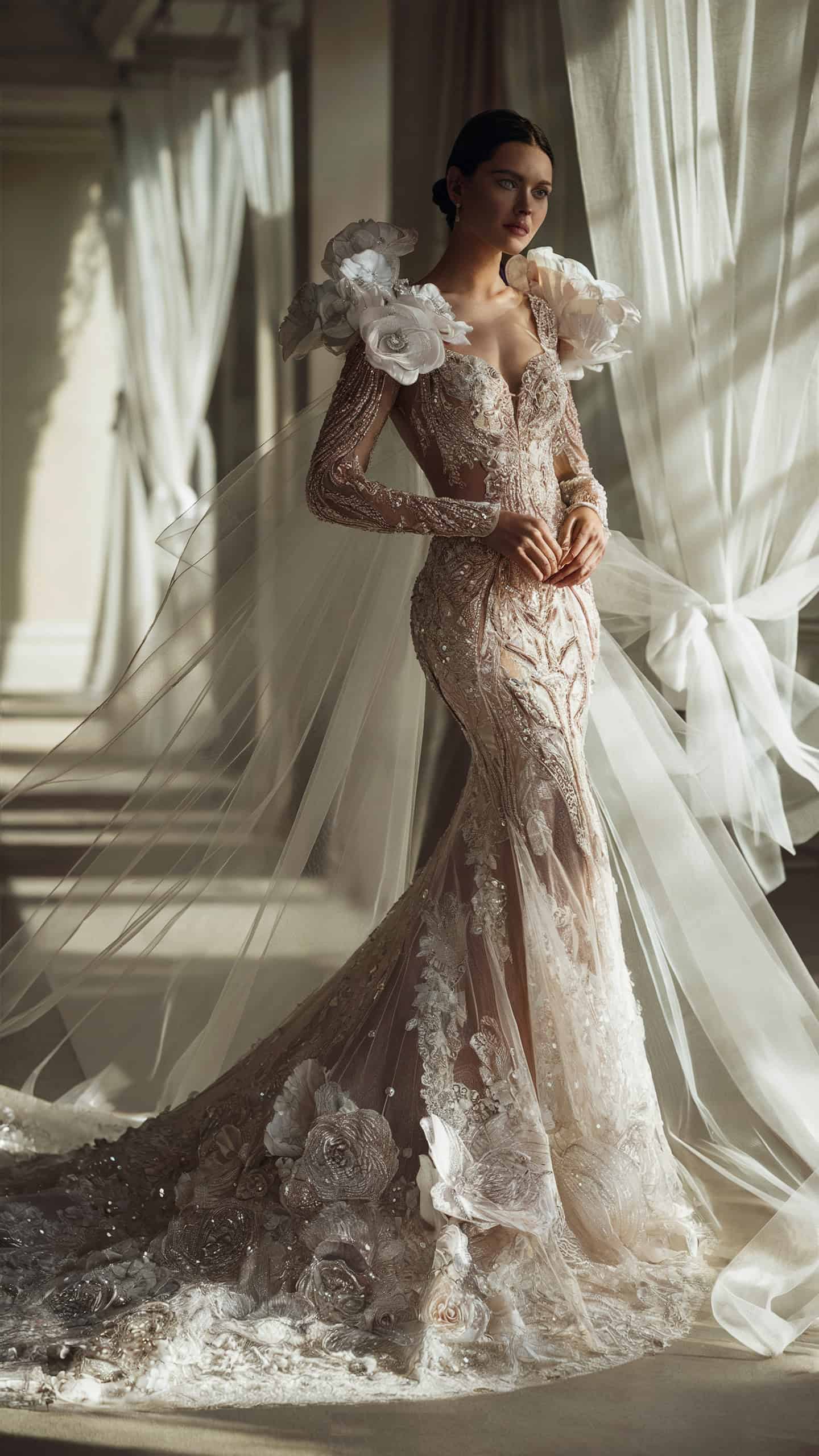 3D Bloom Bridal Gown by Naeem Khan