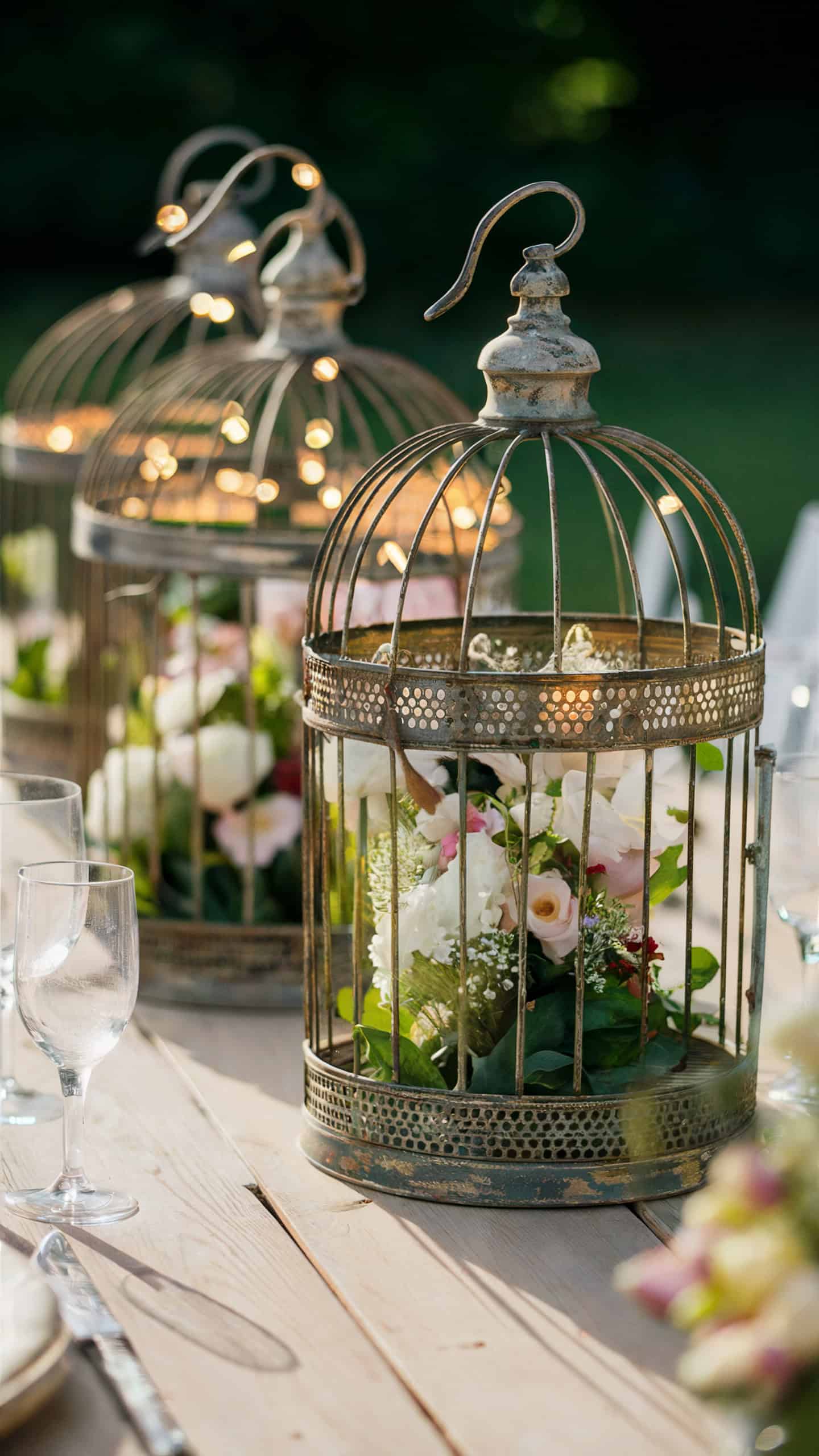 Antique Birdcage Centerpieces
