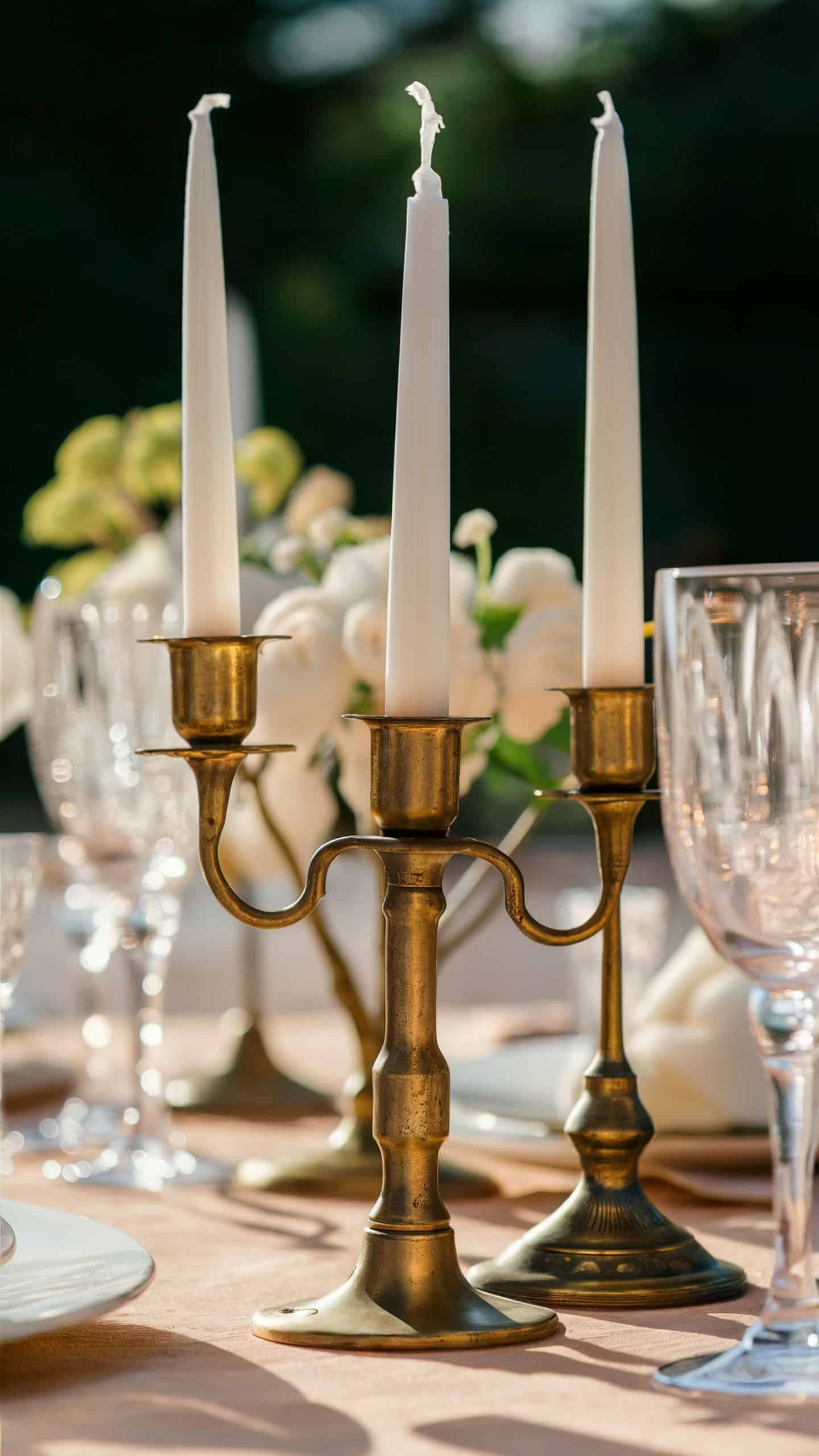 Antique Brass Taper Holders