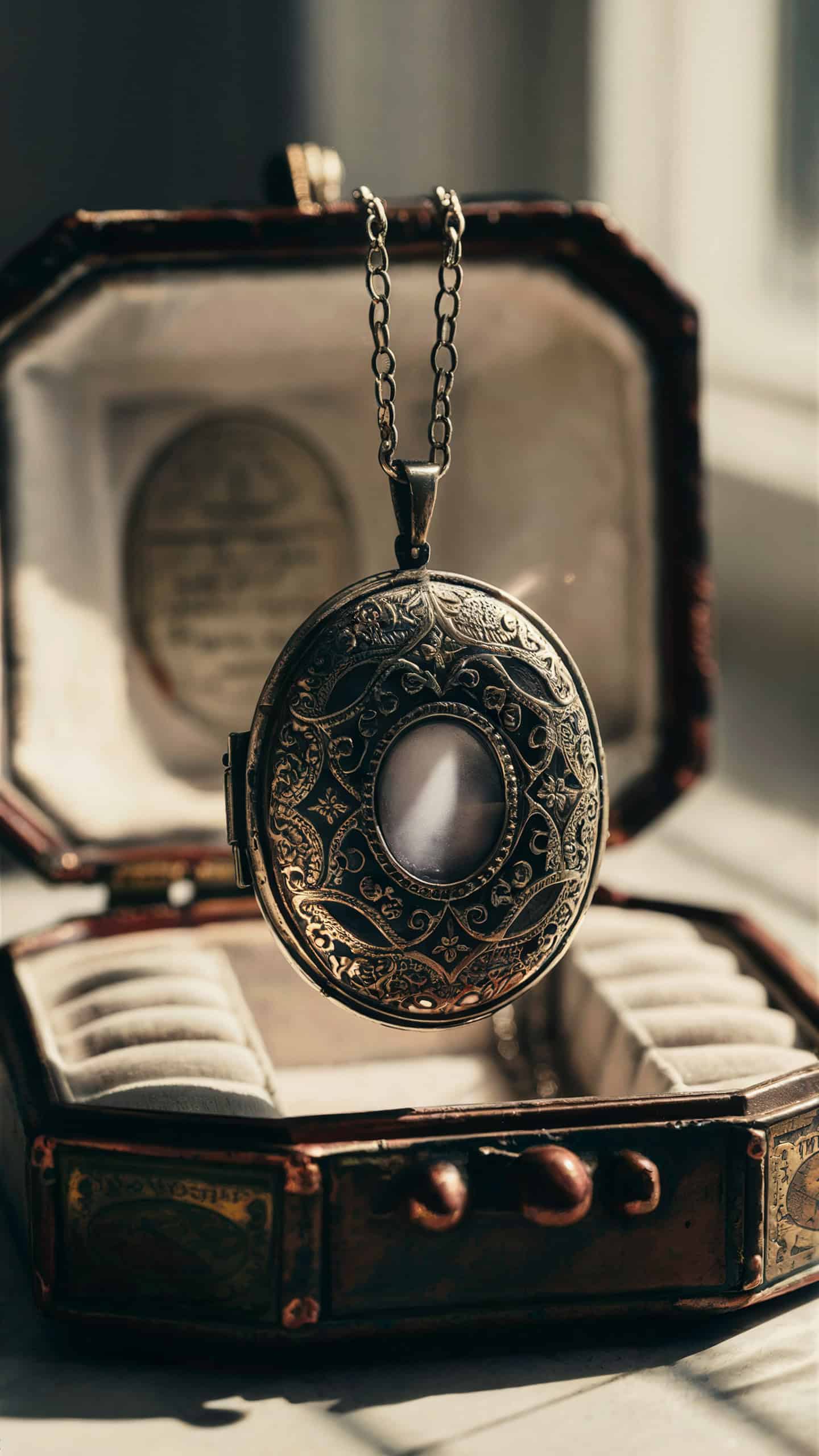 Antique Filigree Locket Necklace