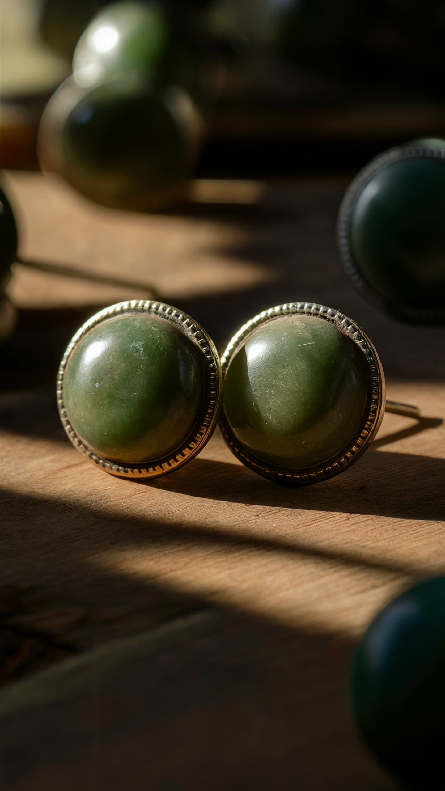 Antique Jade Studs