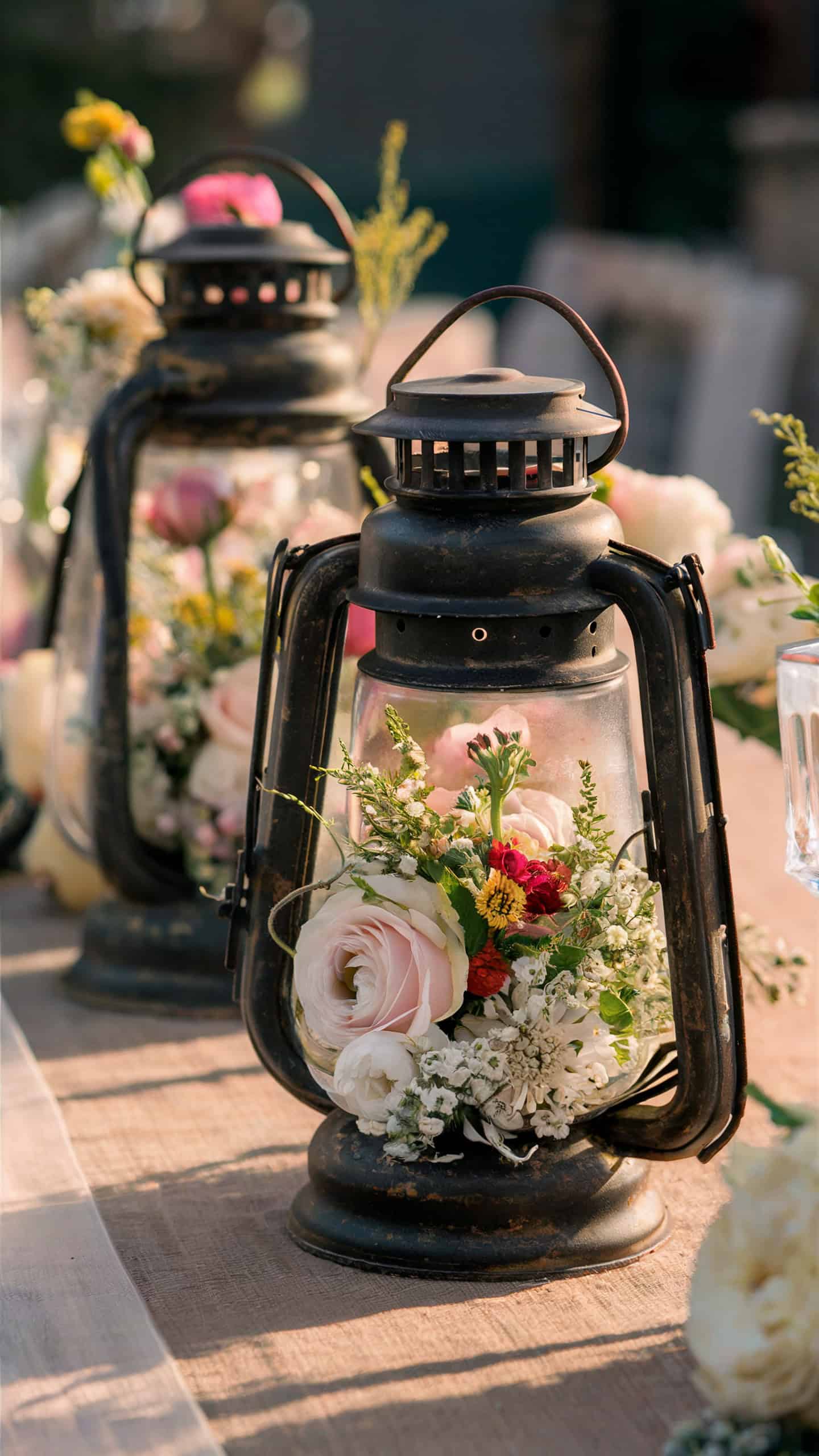 Antique Lanterns with Flowers