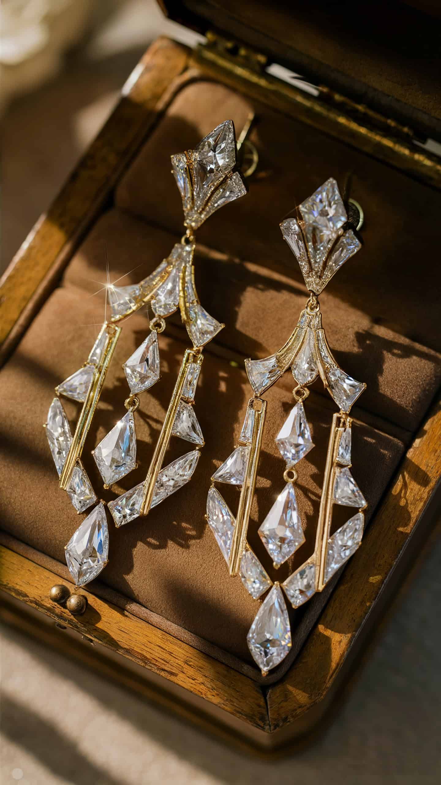 Art Deco CZ Chandelier Earrings