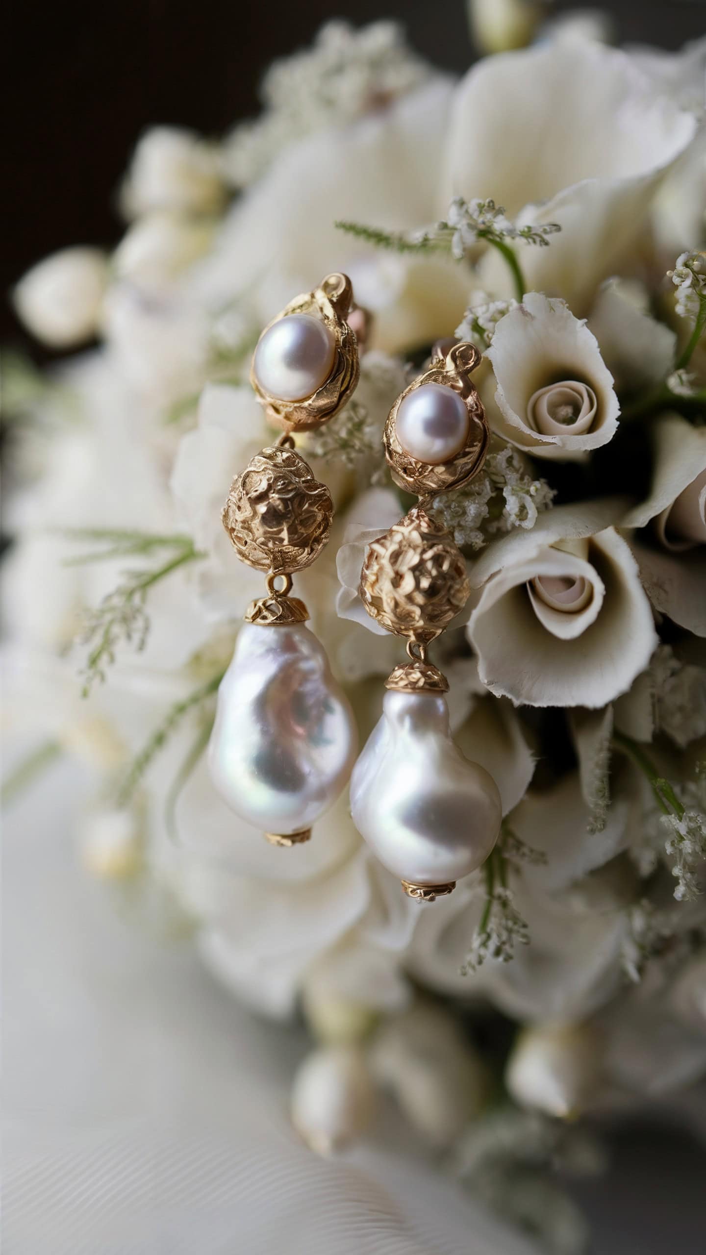 Baroque Pearl Gold Earrings