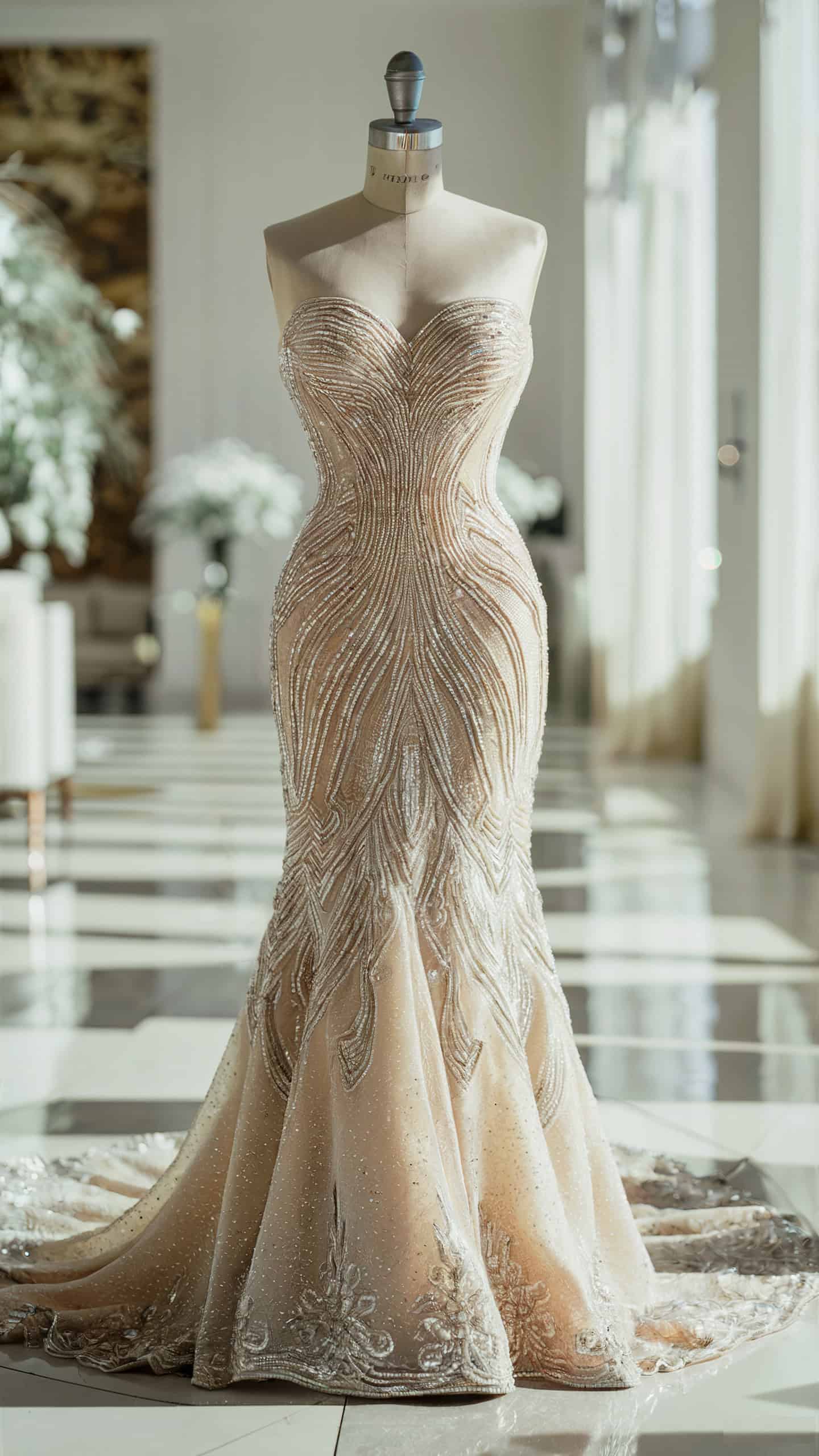 Beaded Trumpet Gown