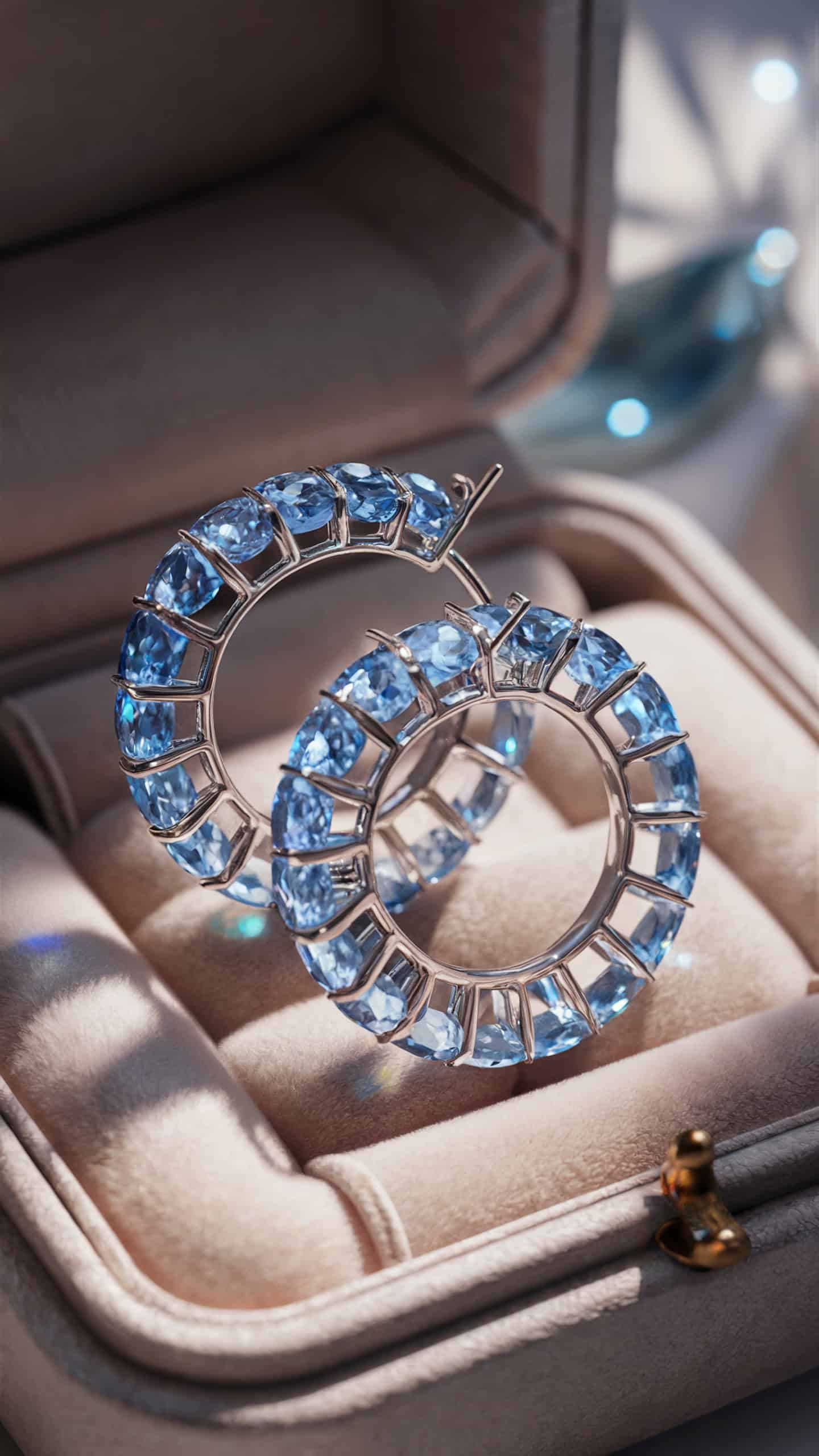 Blue Topaz Hoop Earrings