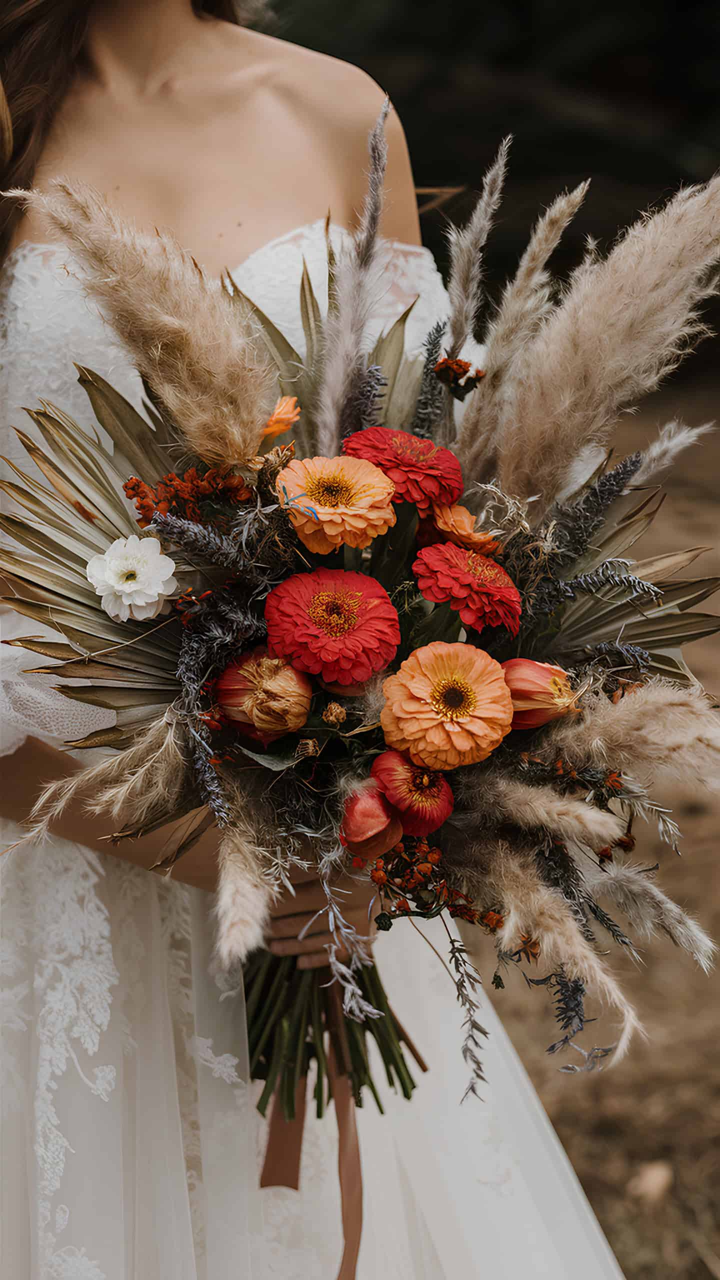 Bohemian Zinnia and Dried Elements