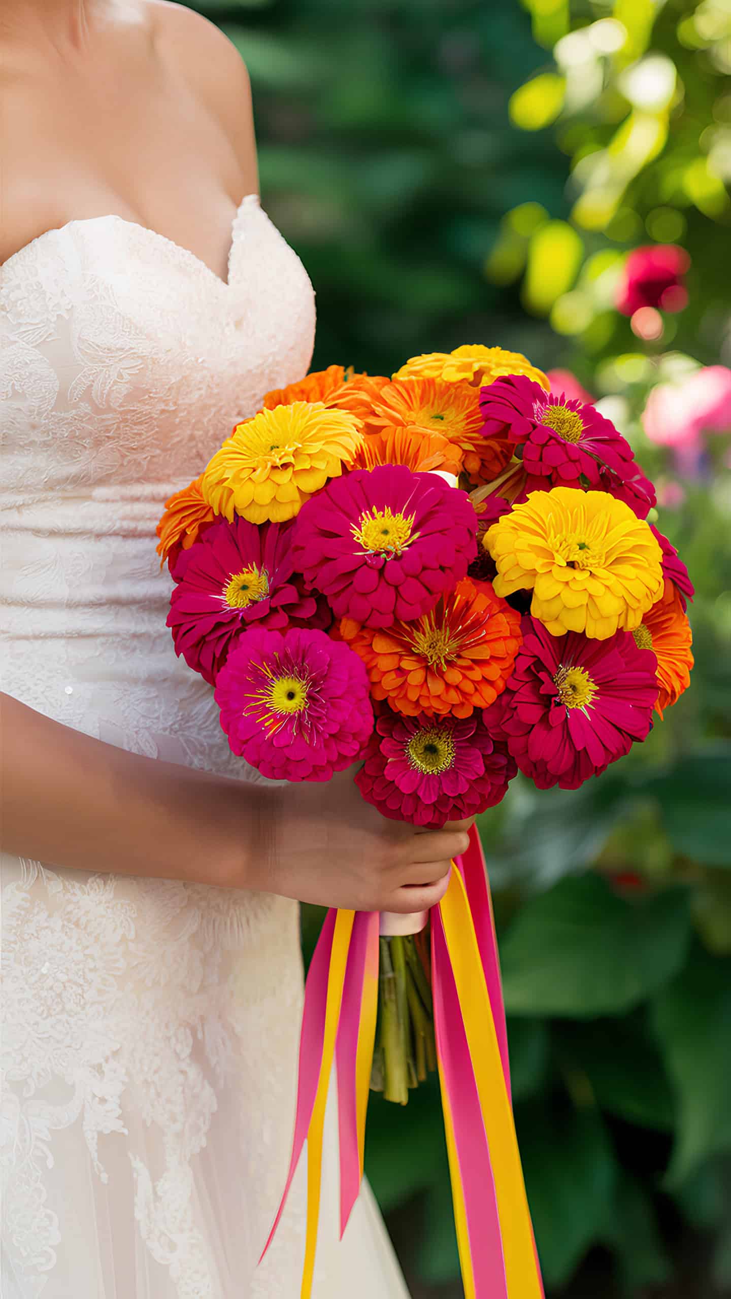 Bright Fiesta Zinnia Bouquets