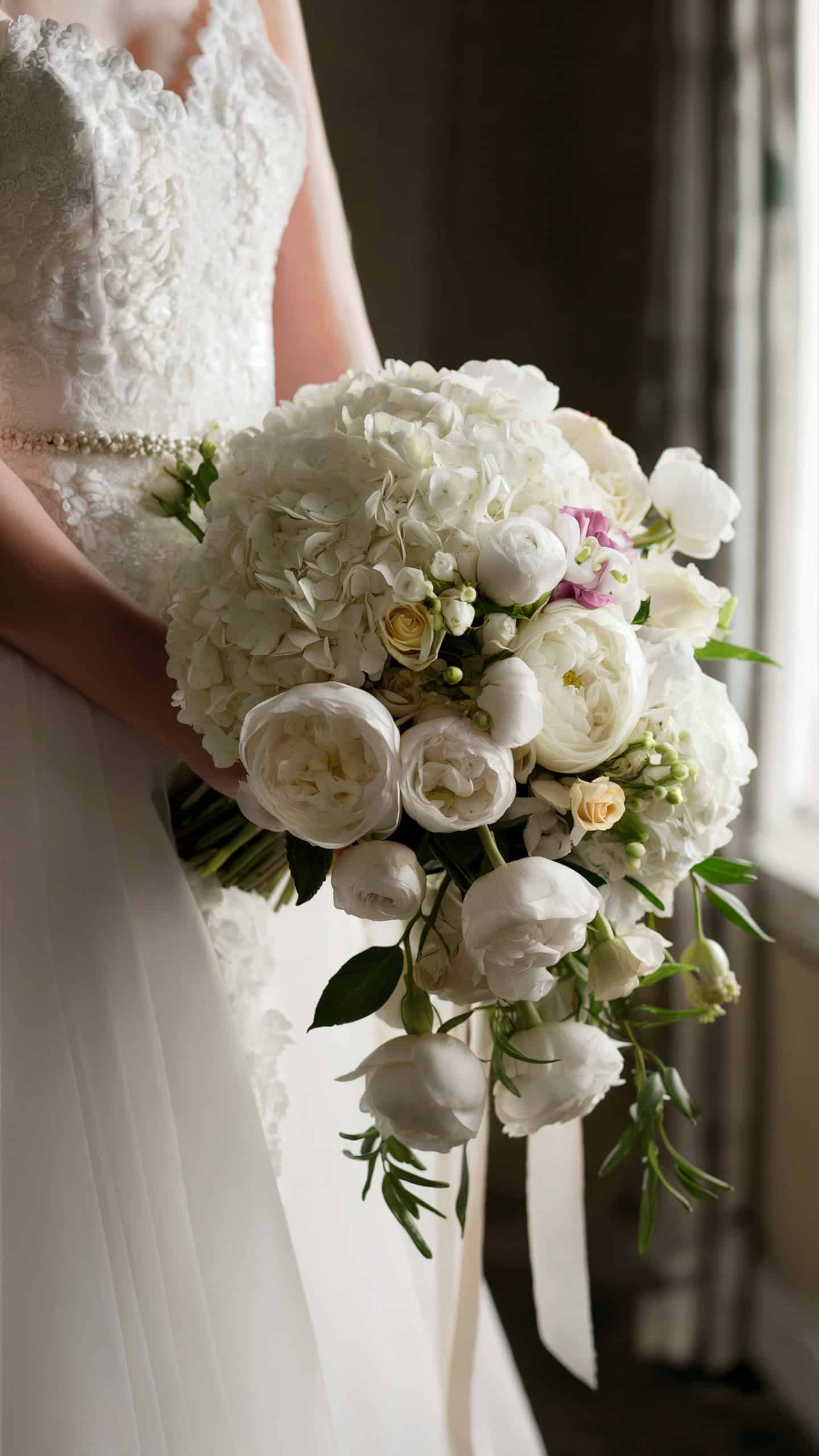 Classic White Hydrangea Bouquet