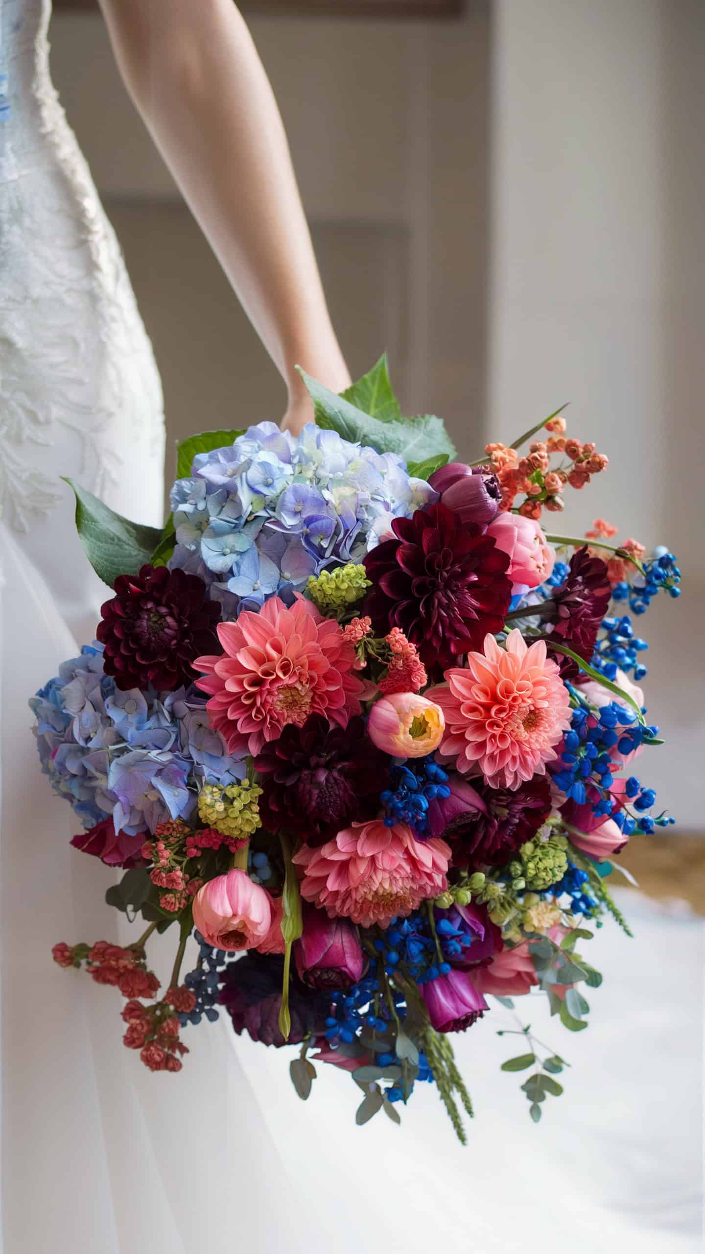 Colorful Hydrangea and Dahlia