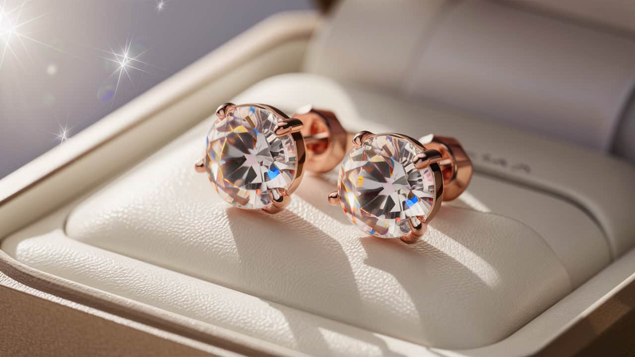wedding earrings rose gold