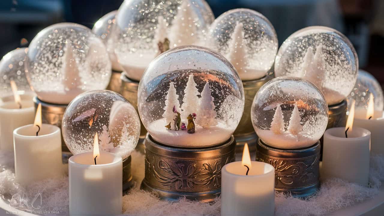 Winter wedding reception centerpieces