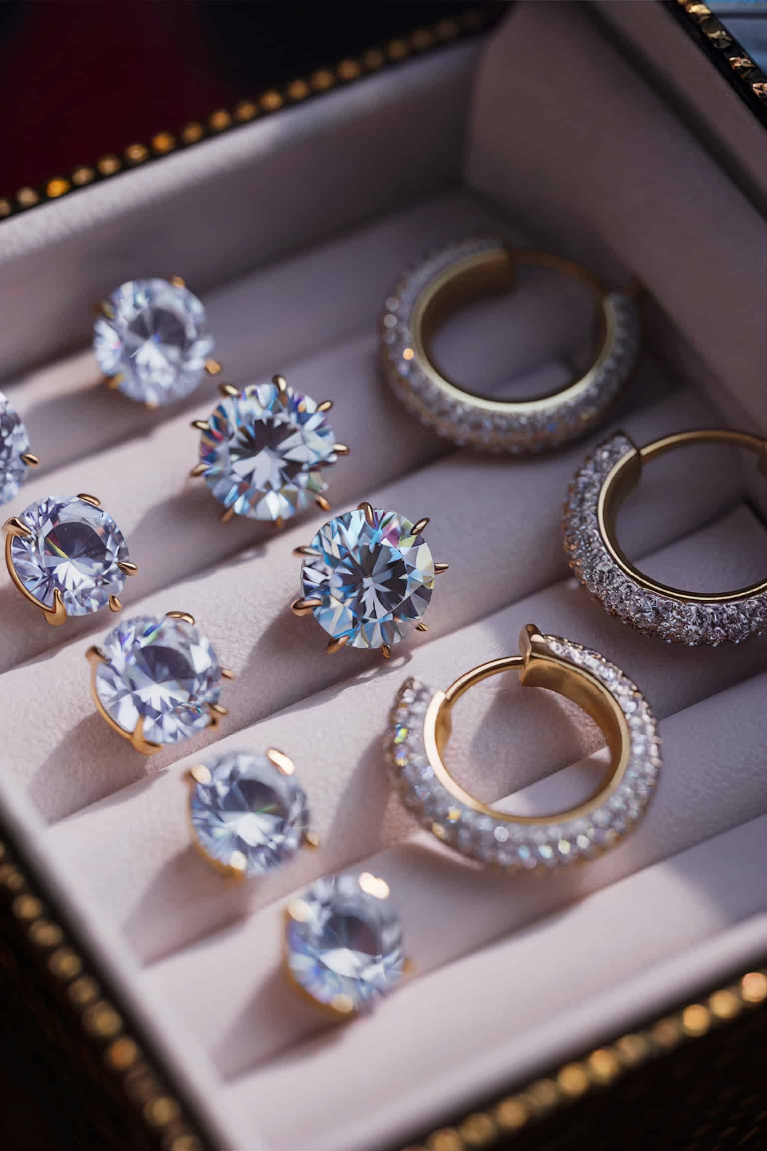 Cubic Zirconia Studs and Hoops