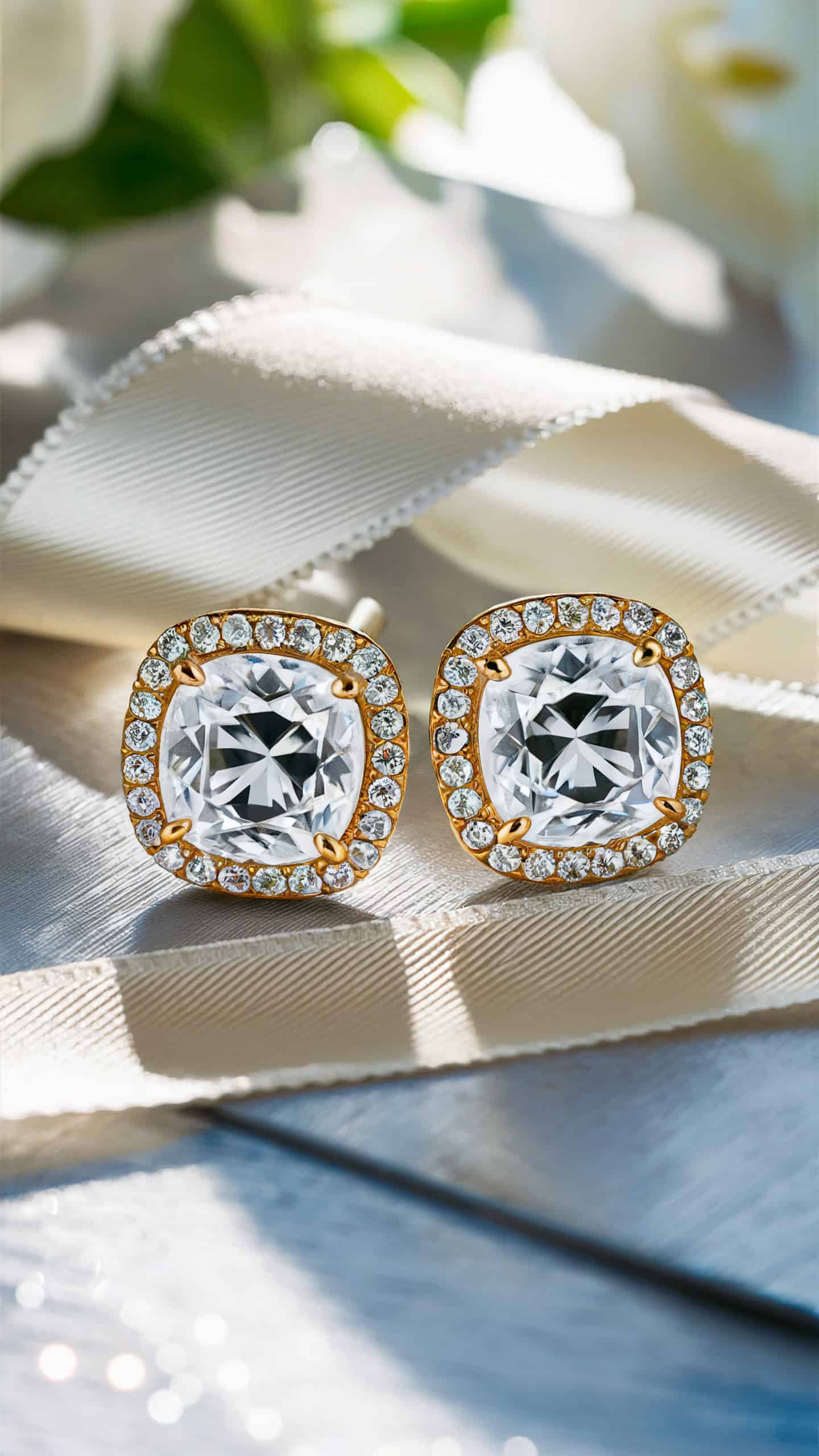 Cushion Cut Halo CZ Earrings