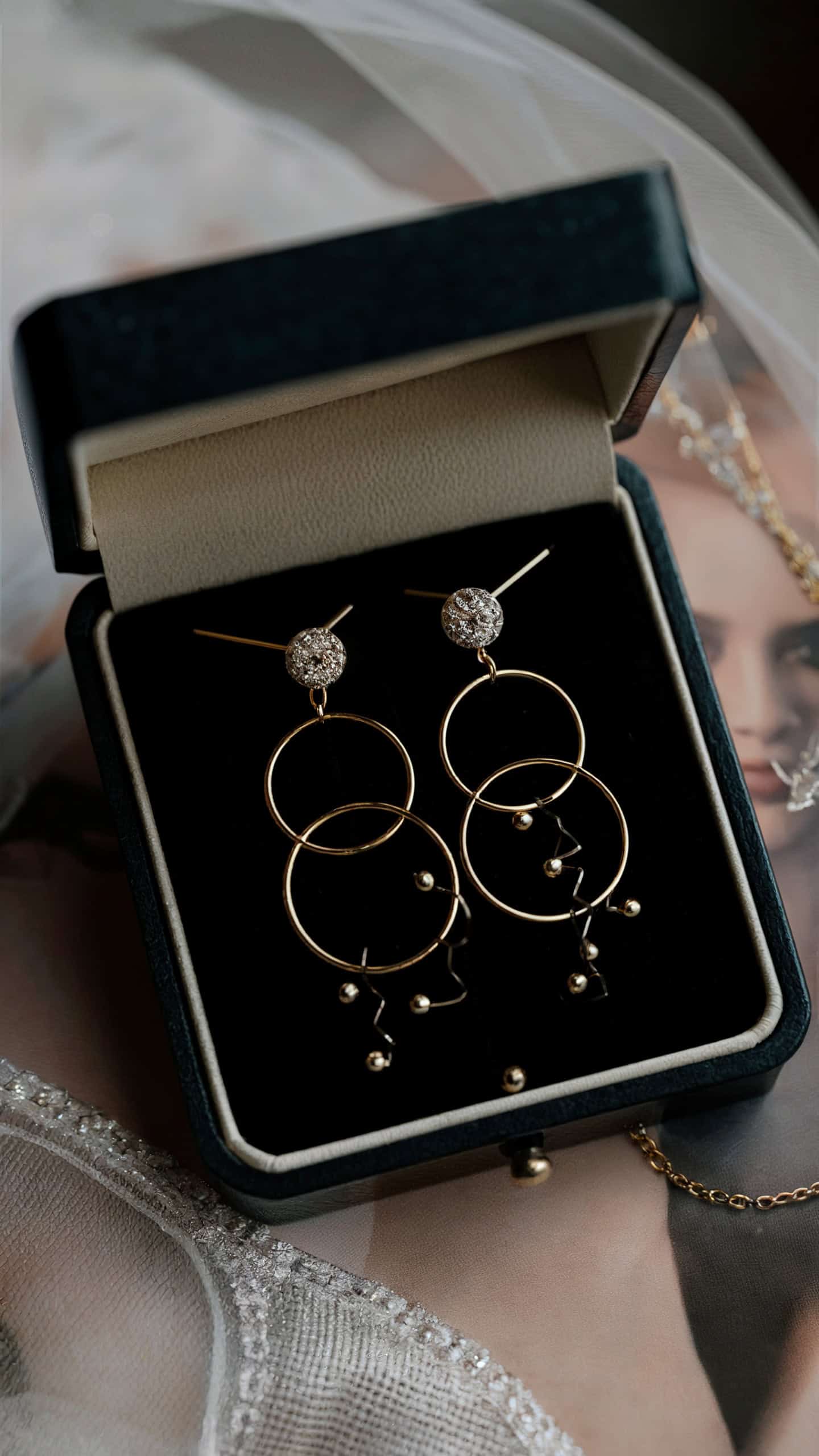 Dangling Gold Circle Earrings