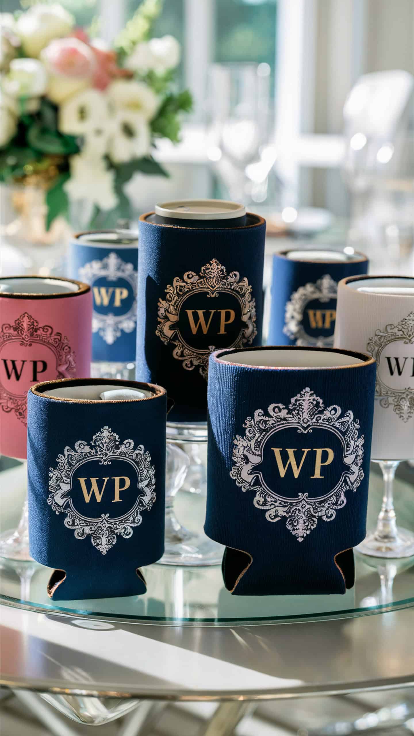 Elegant Damask Koozies