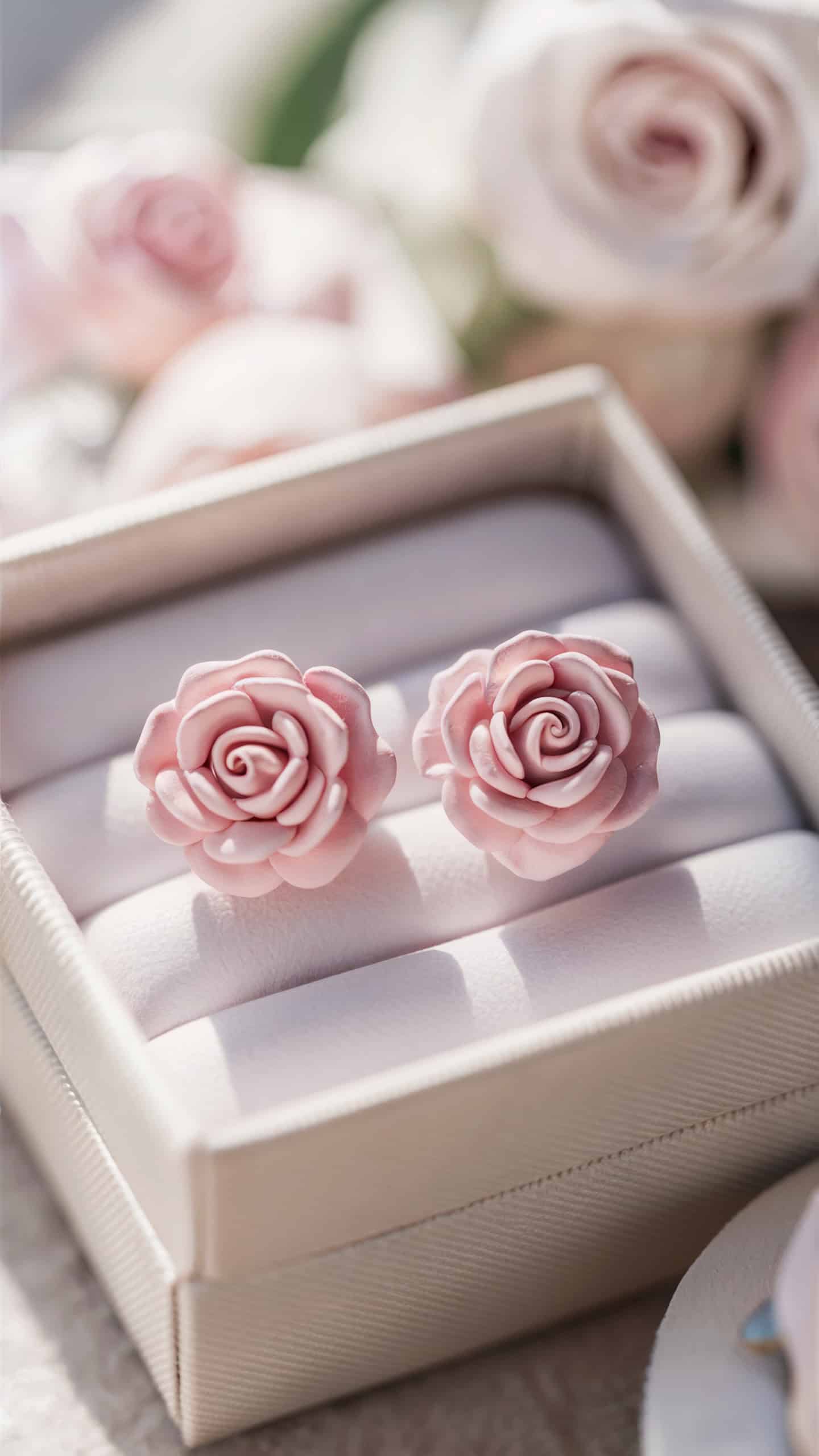 Elegant Rose Clay Studs