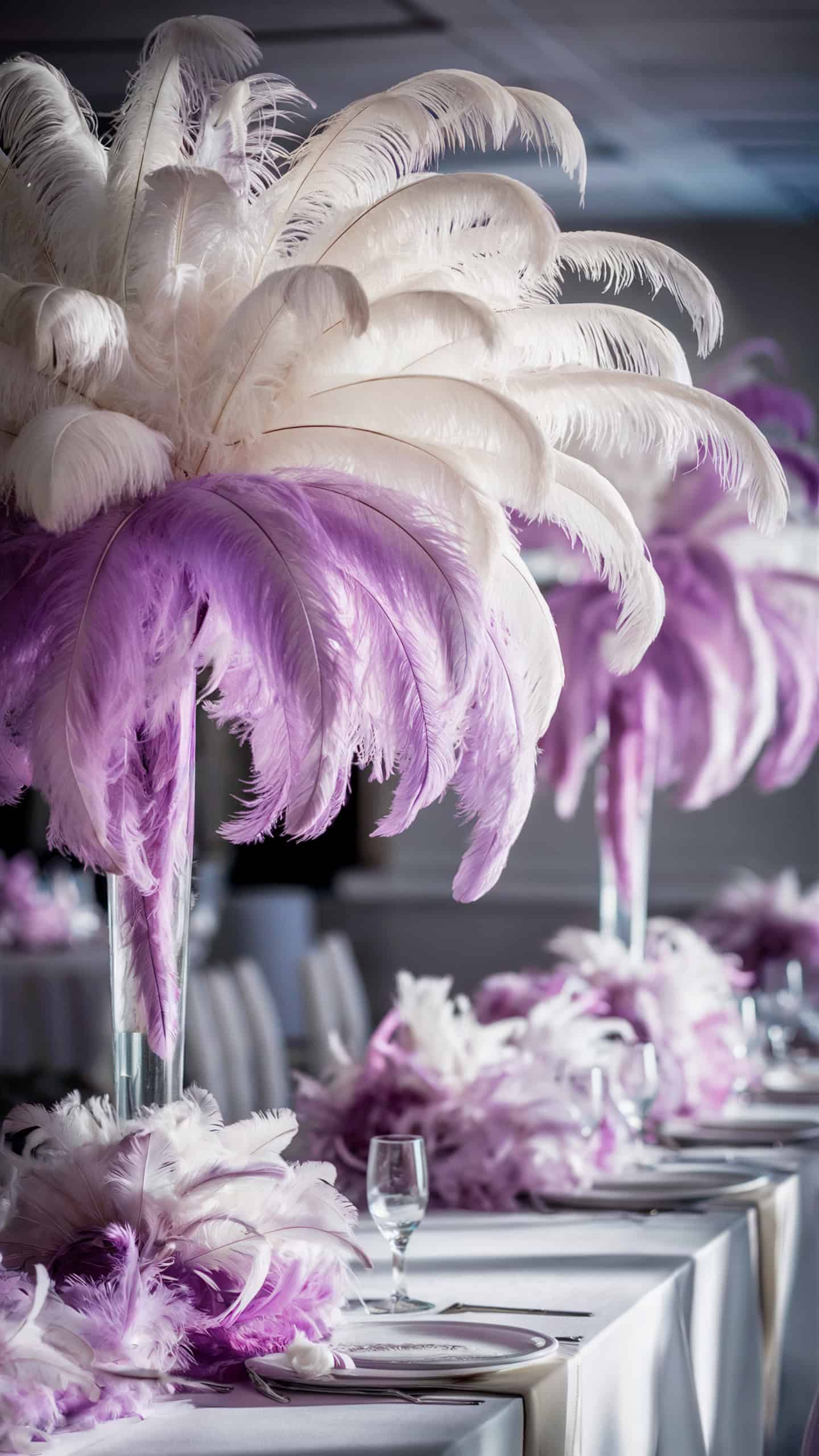 Feather Table Centerpieces