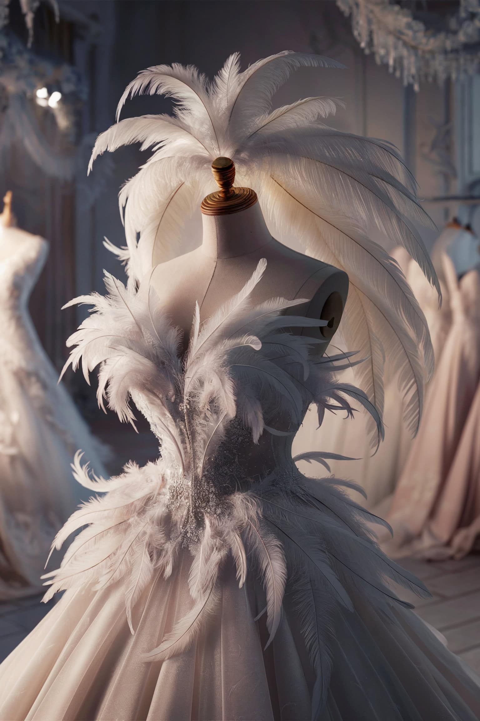 Feathered Fantasy Gown