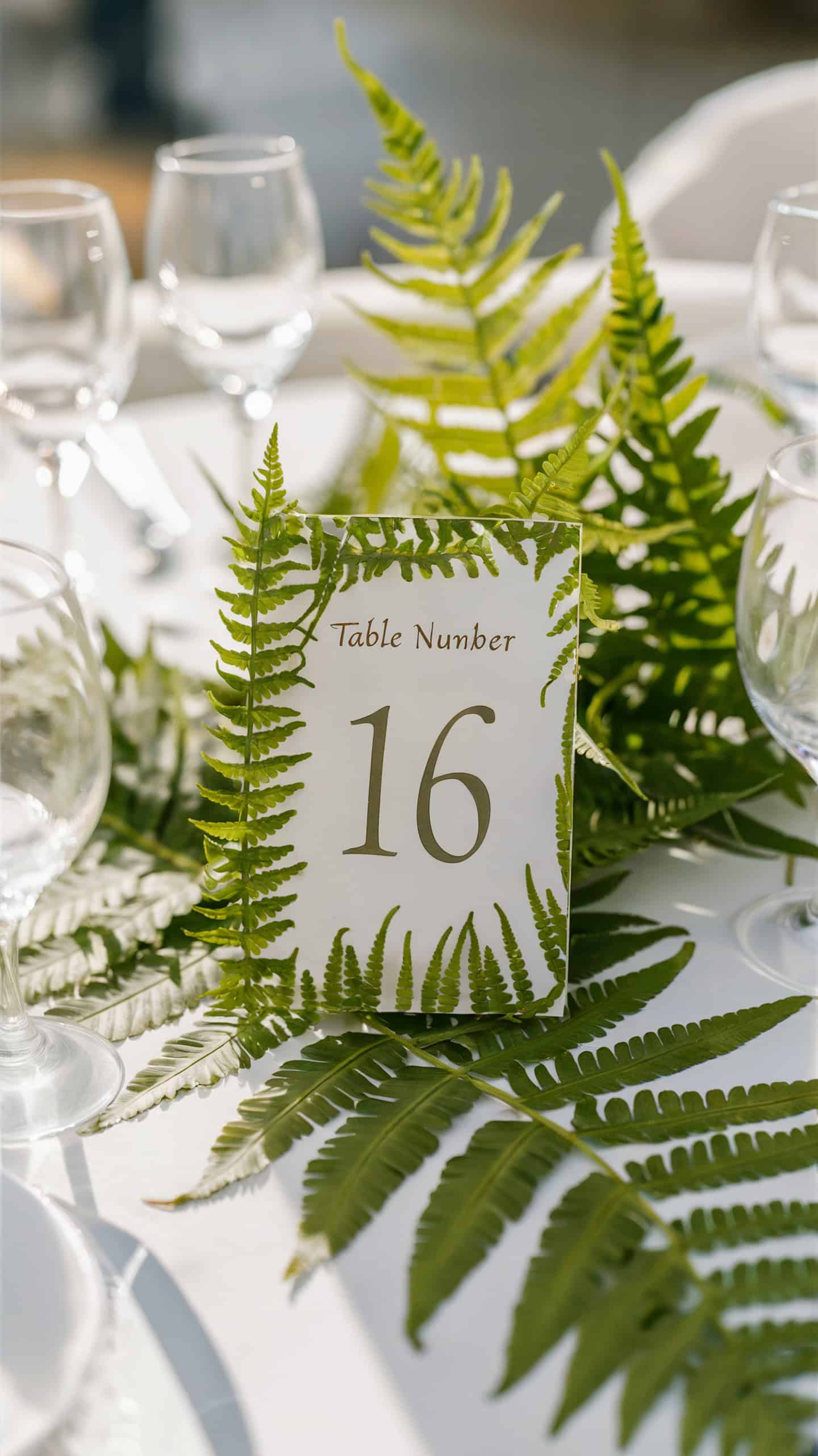 Fern Leaf Table Numbers