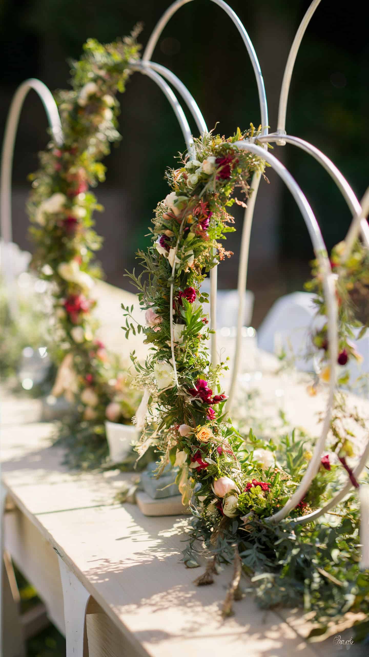 Floral Hoop Centerpieces
