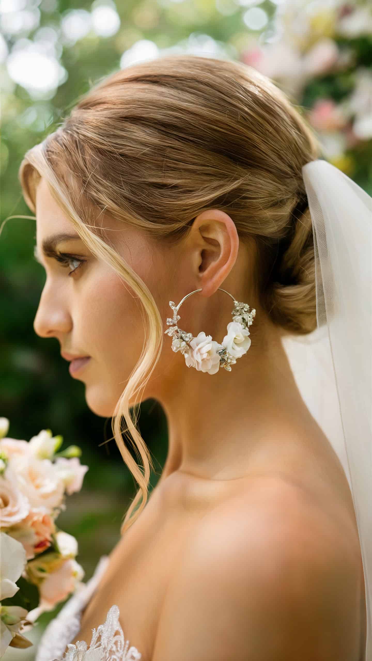 Floral Hoop Earrings