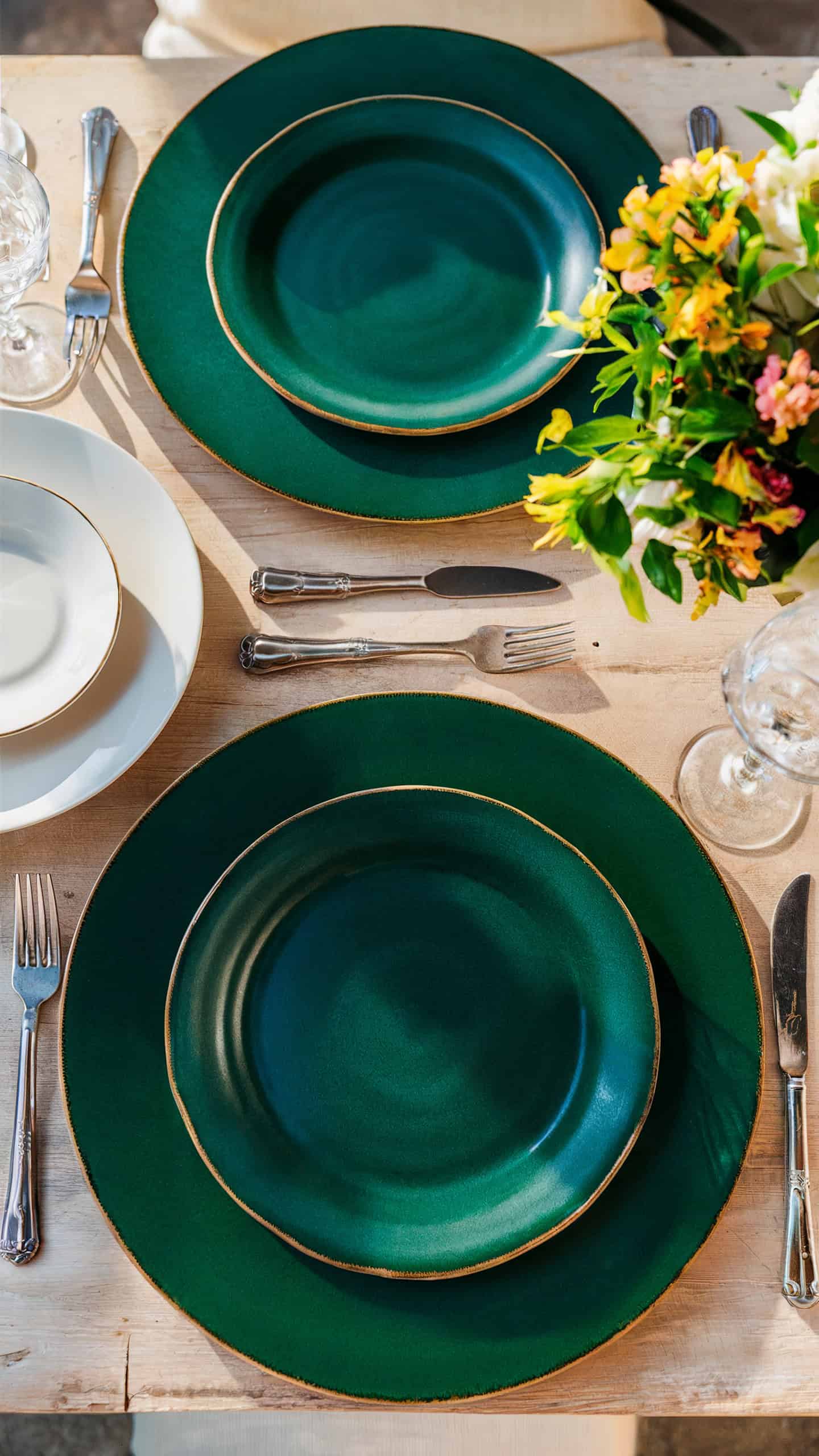 Forest Green Charger Plates