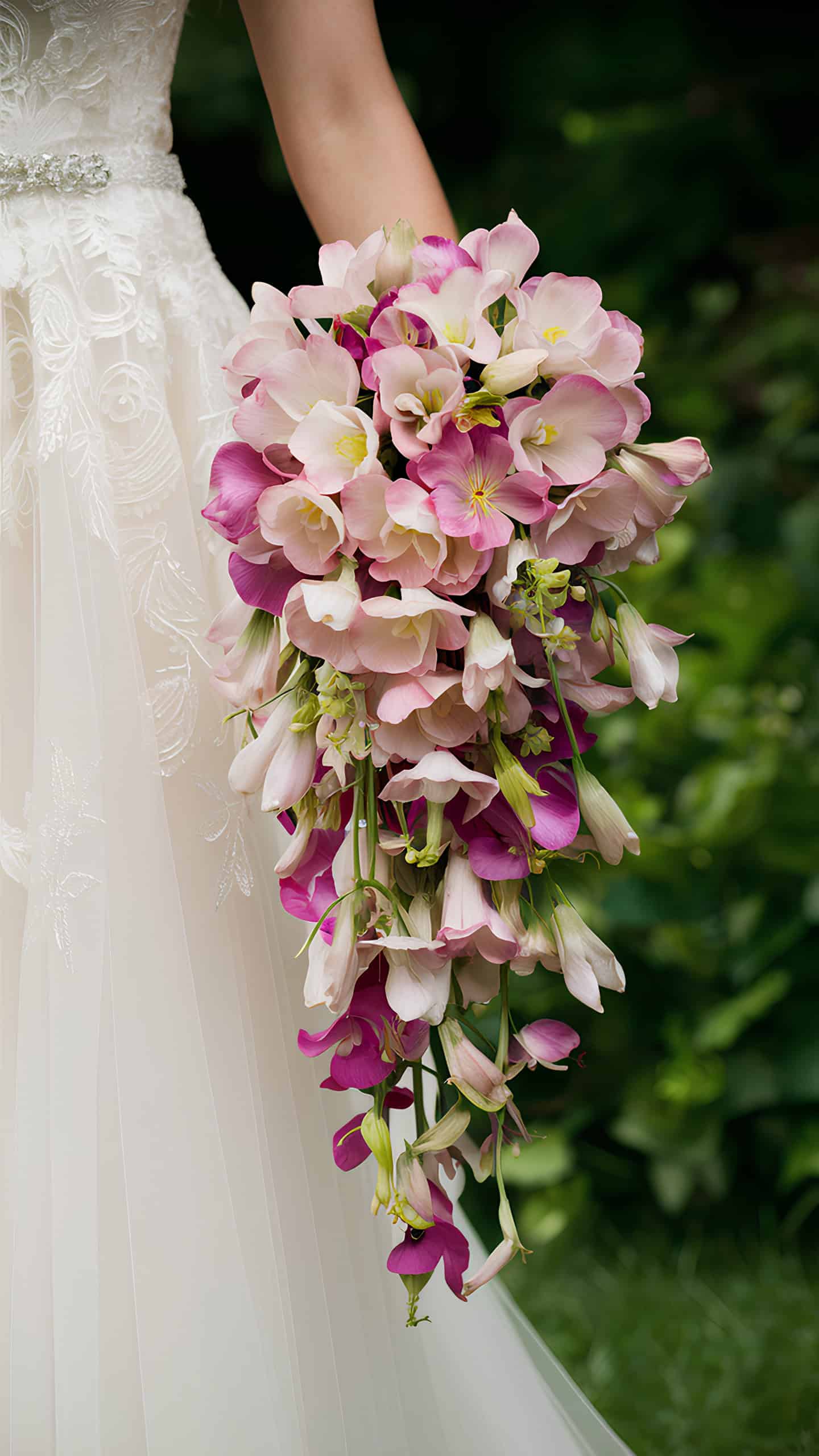 Freesia and Sweet Pea Cascade