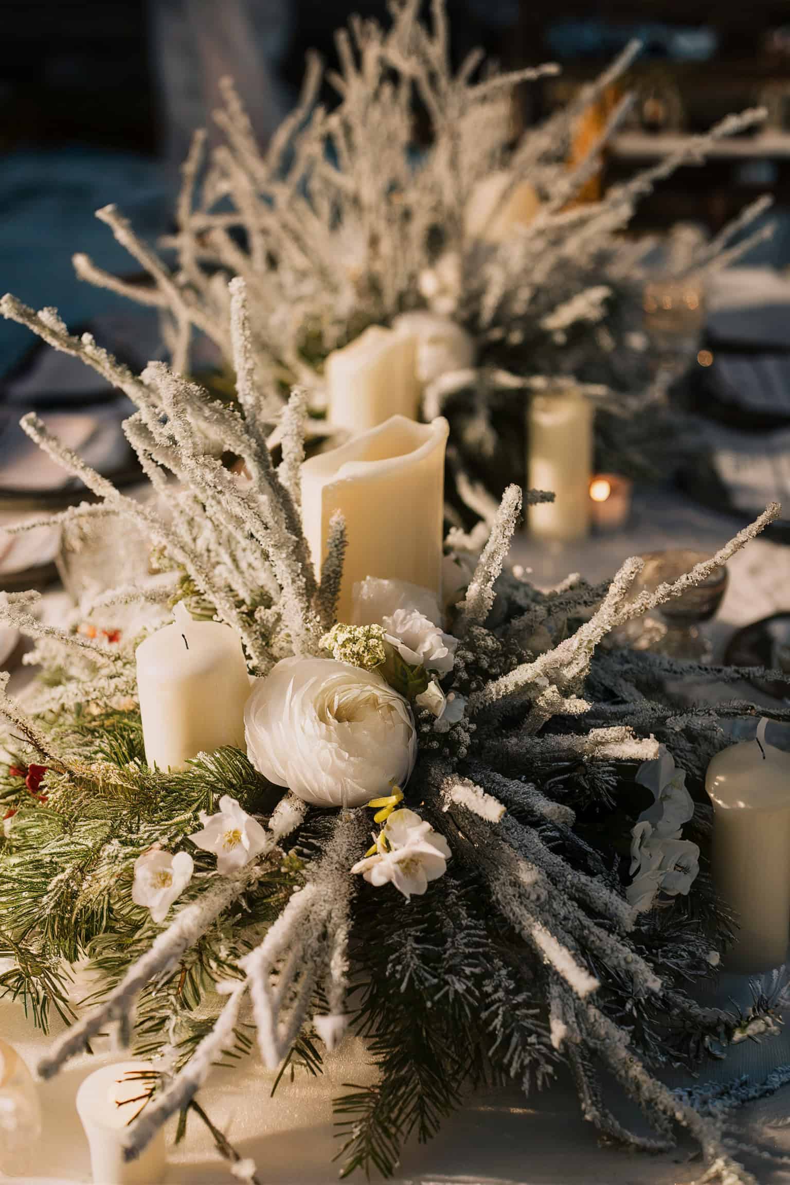 Frosted Pine Branch Decor