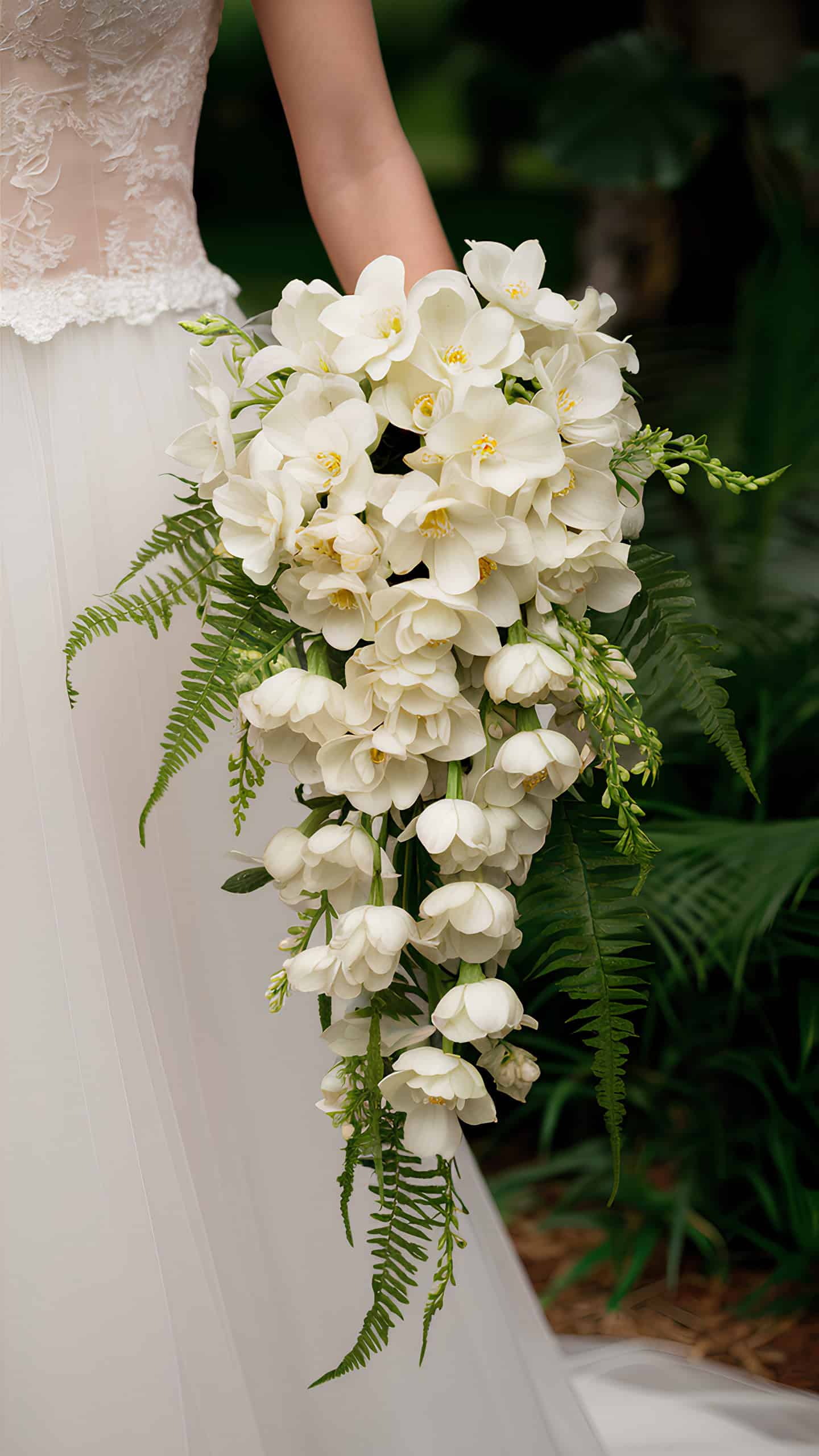 Gardenia and Fern Cascade