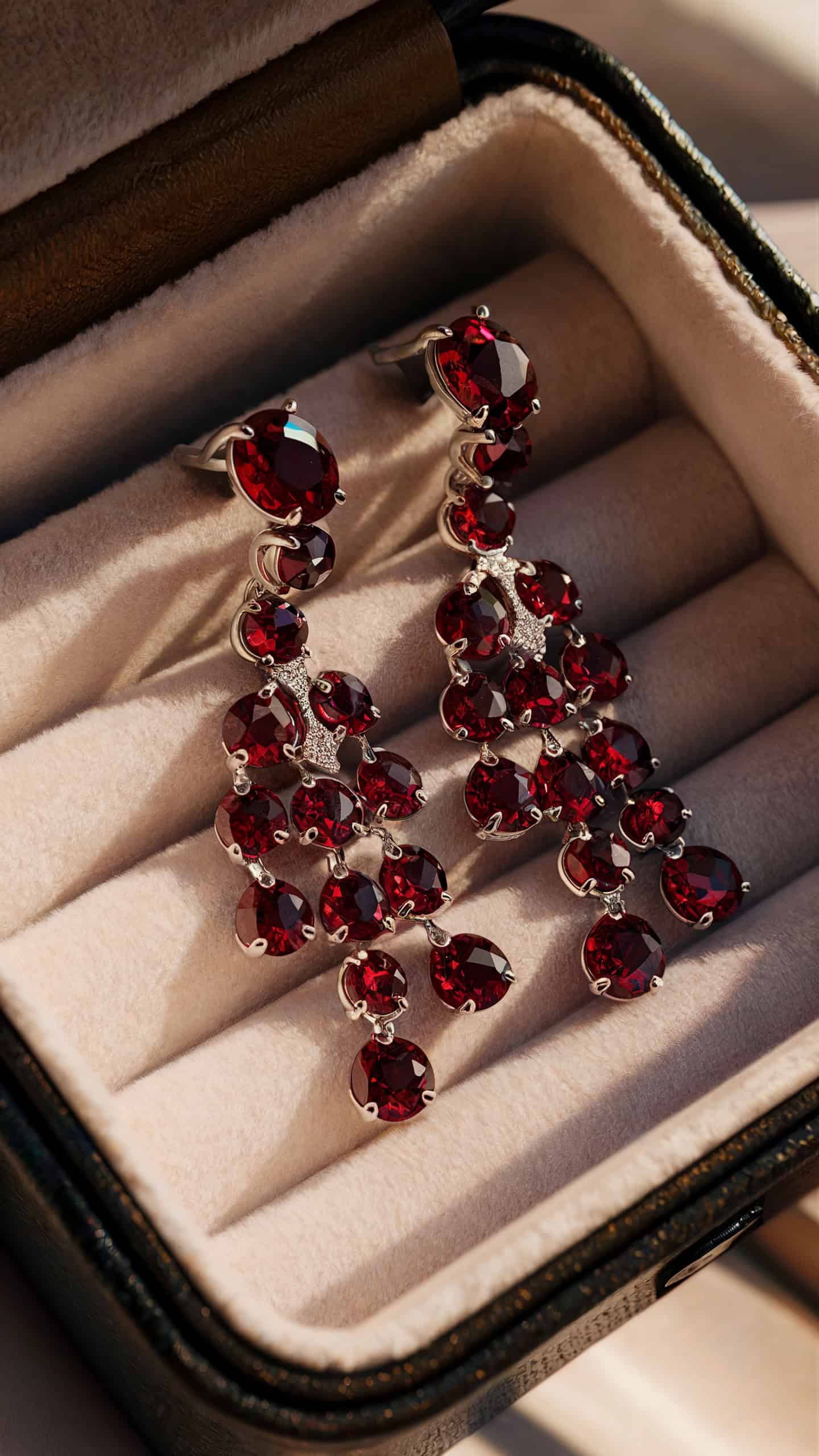 Garnet Chandelier Earrings