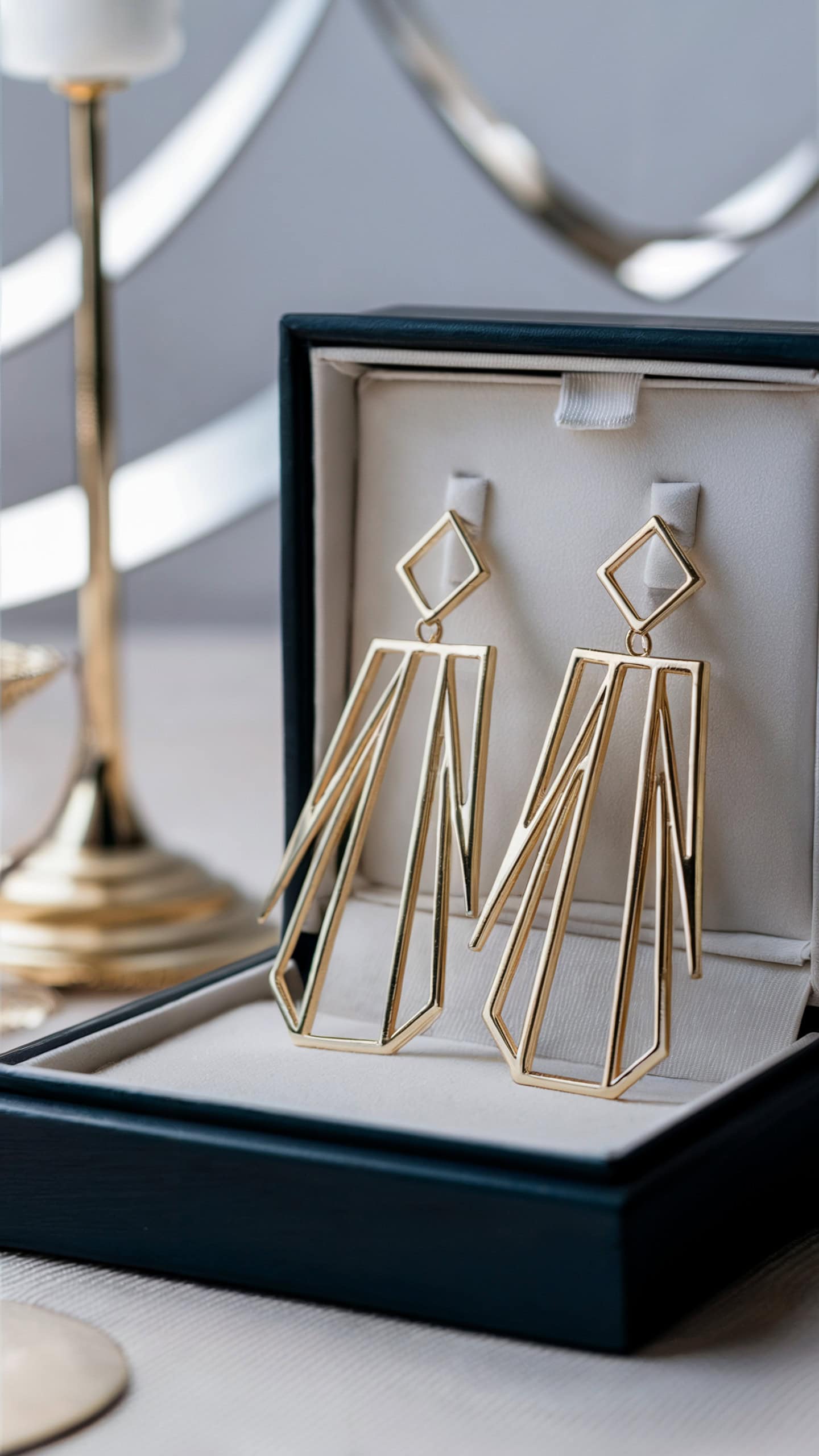 Geometric Gold Statement Earrings