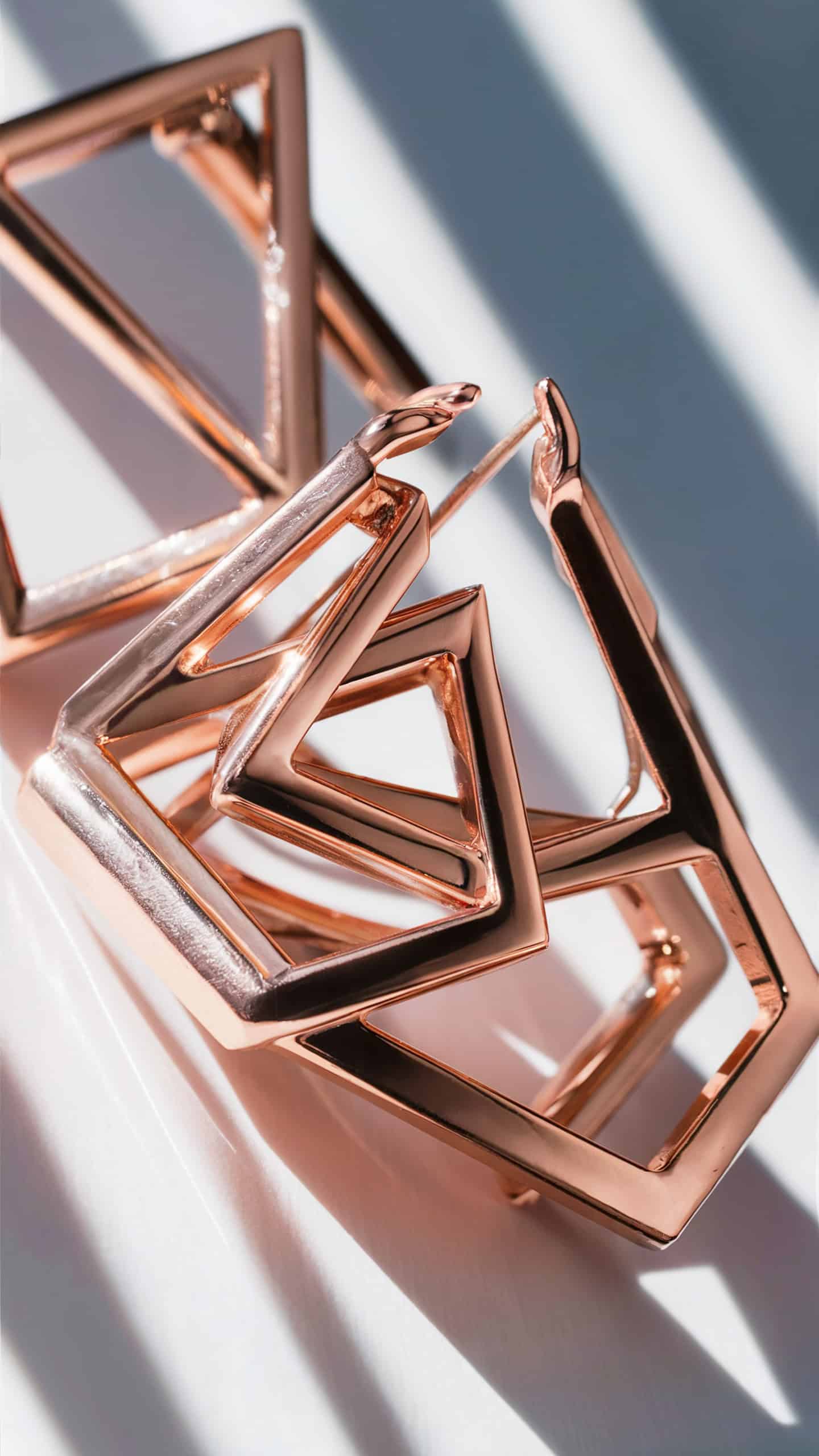 Geometric Rose Gold Earrings