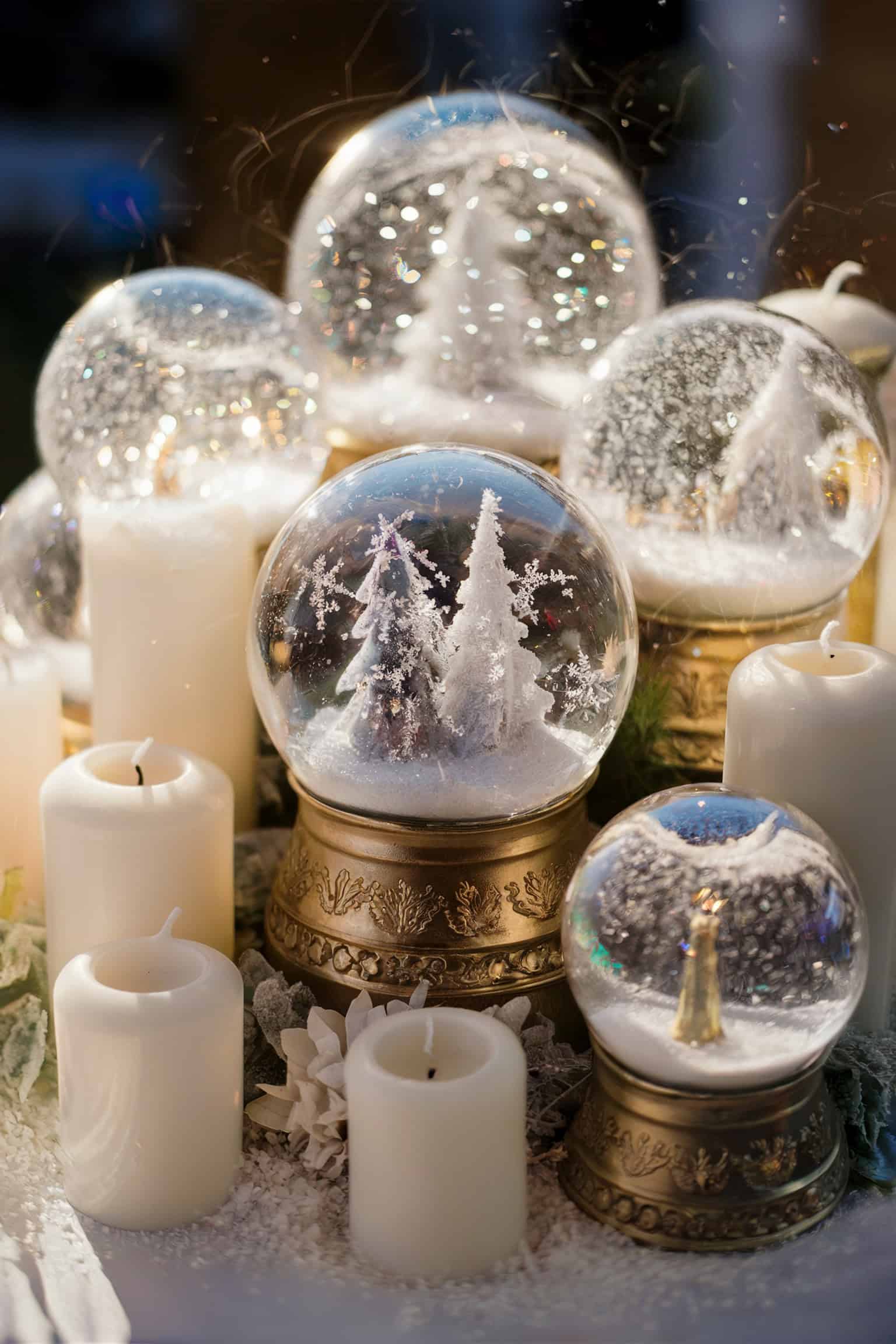 Glittering Winter Wonderland Globe Centerpieces