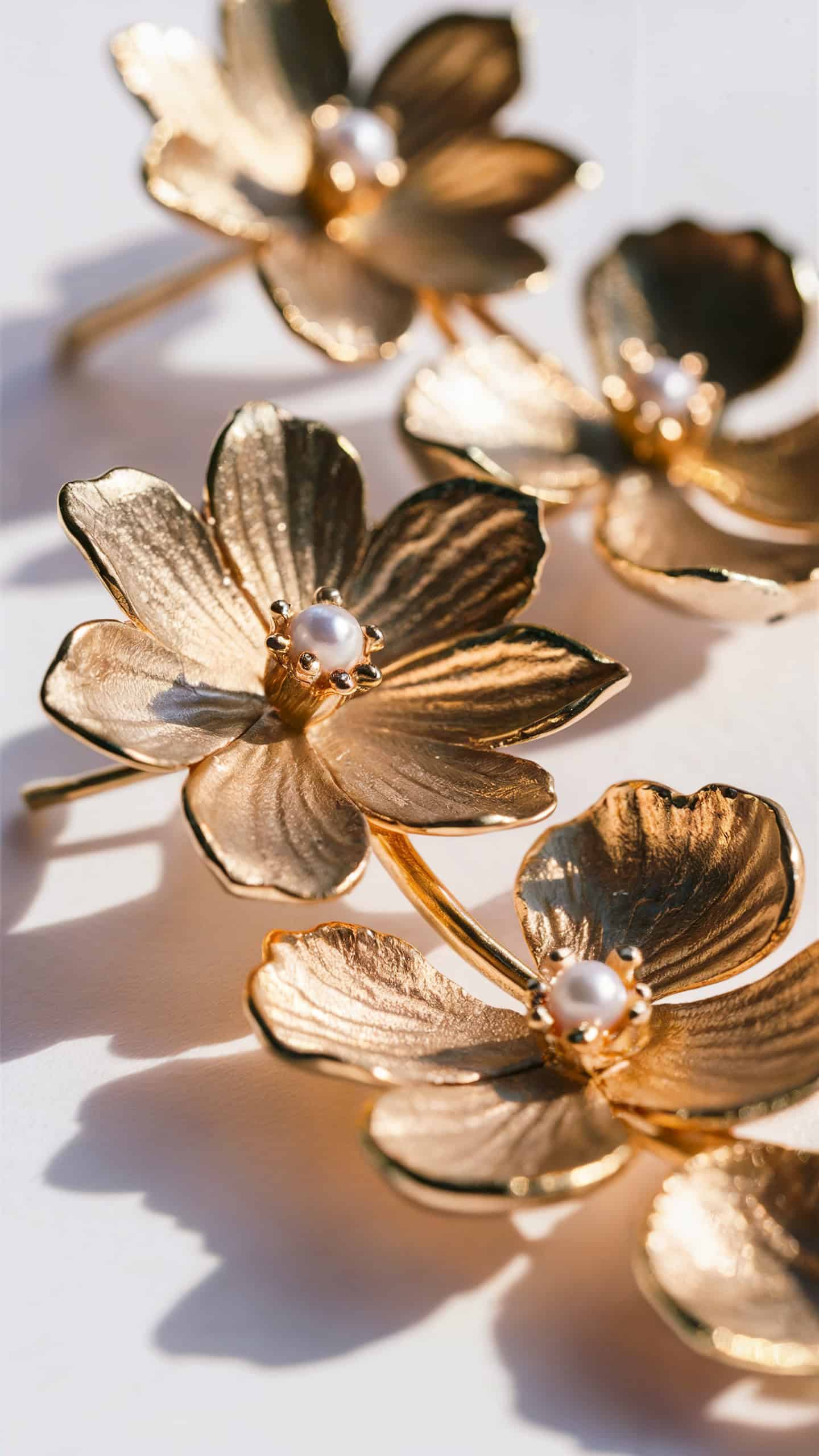 Gold Floral Earrings
