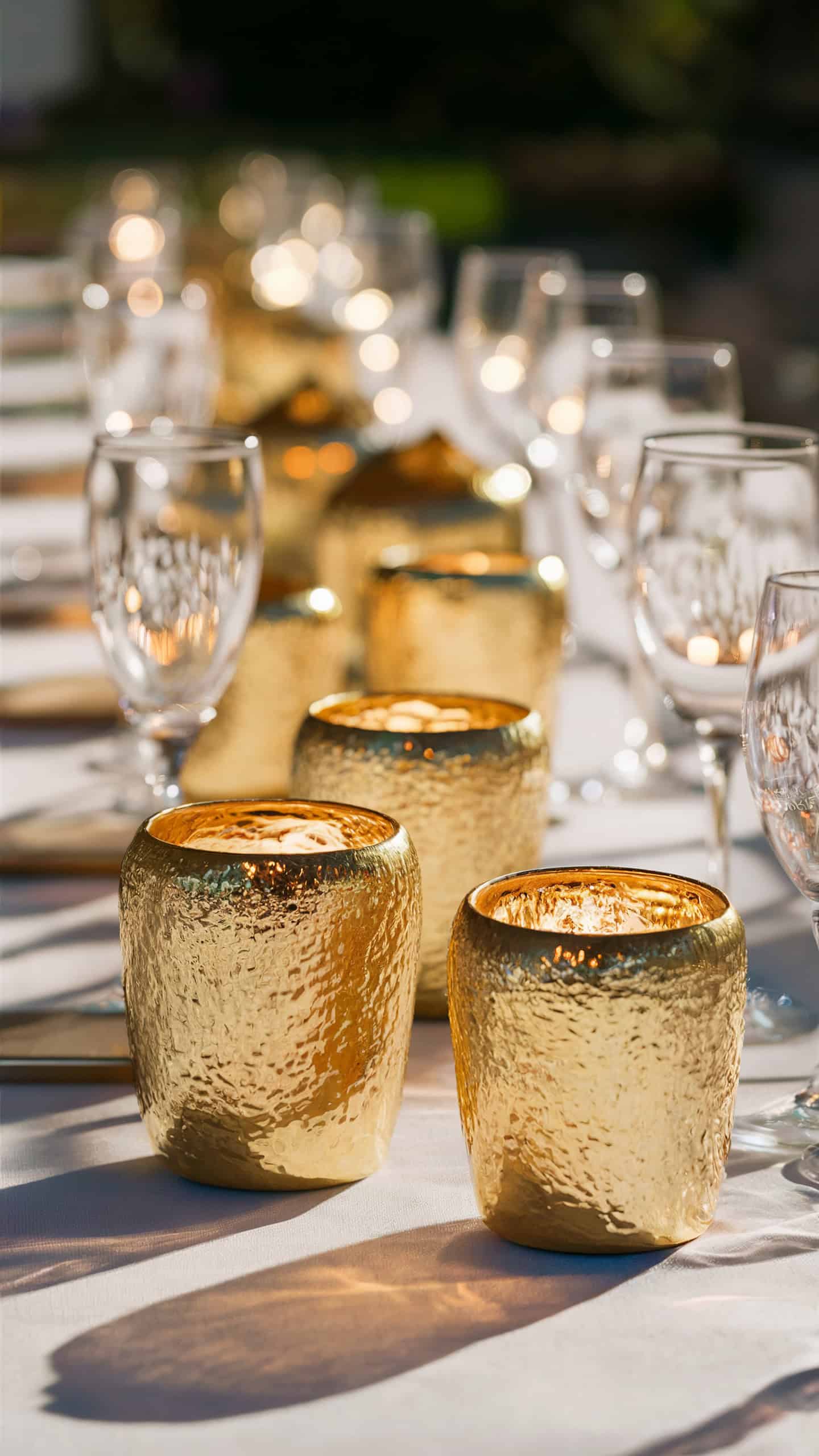 Gold Mercury Glass Votives