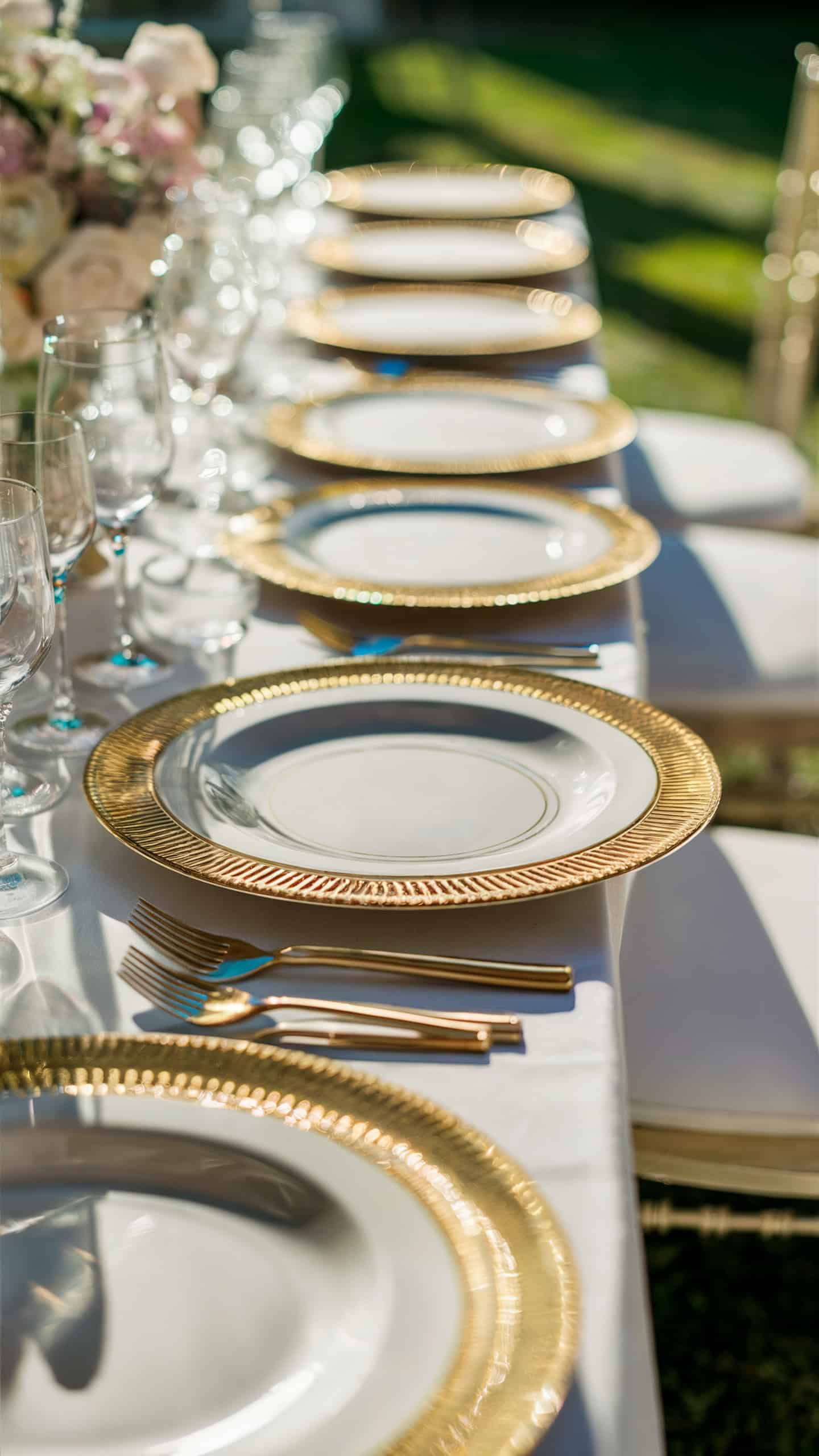 Gold Rimmed Charger Plates