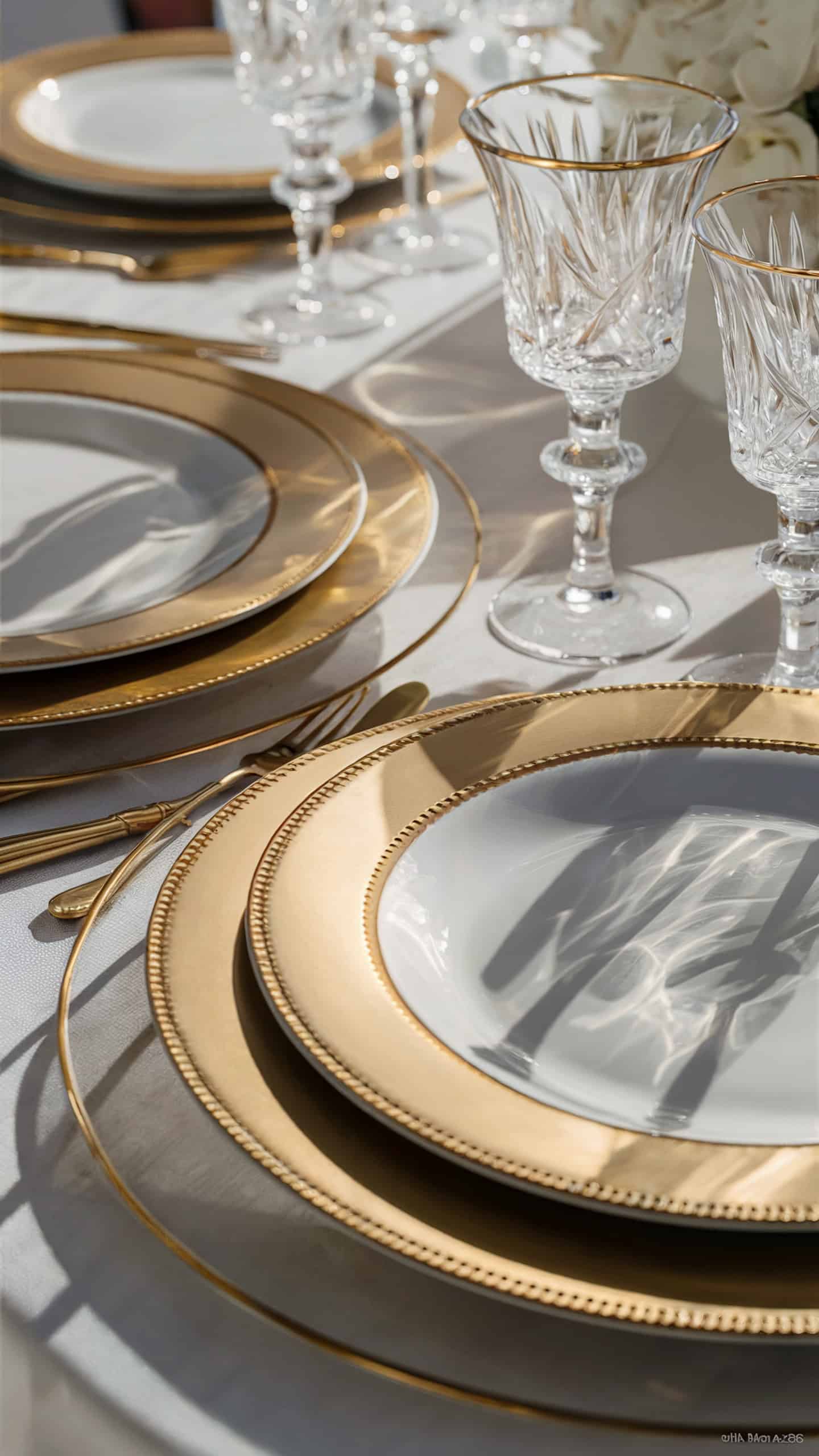 Gold Rimmed Charger Plates